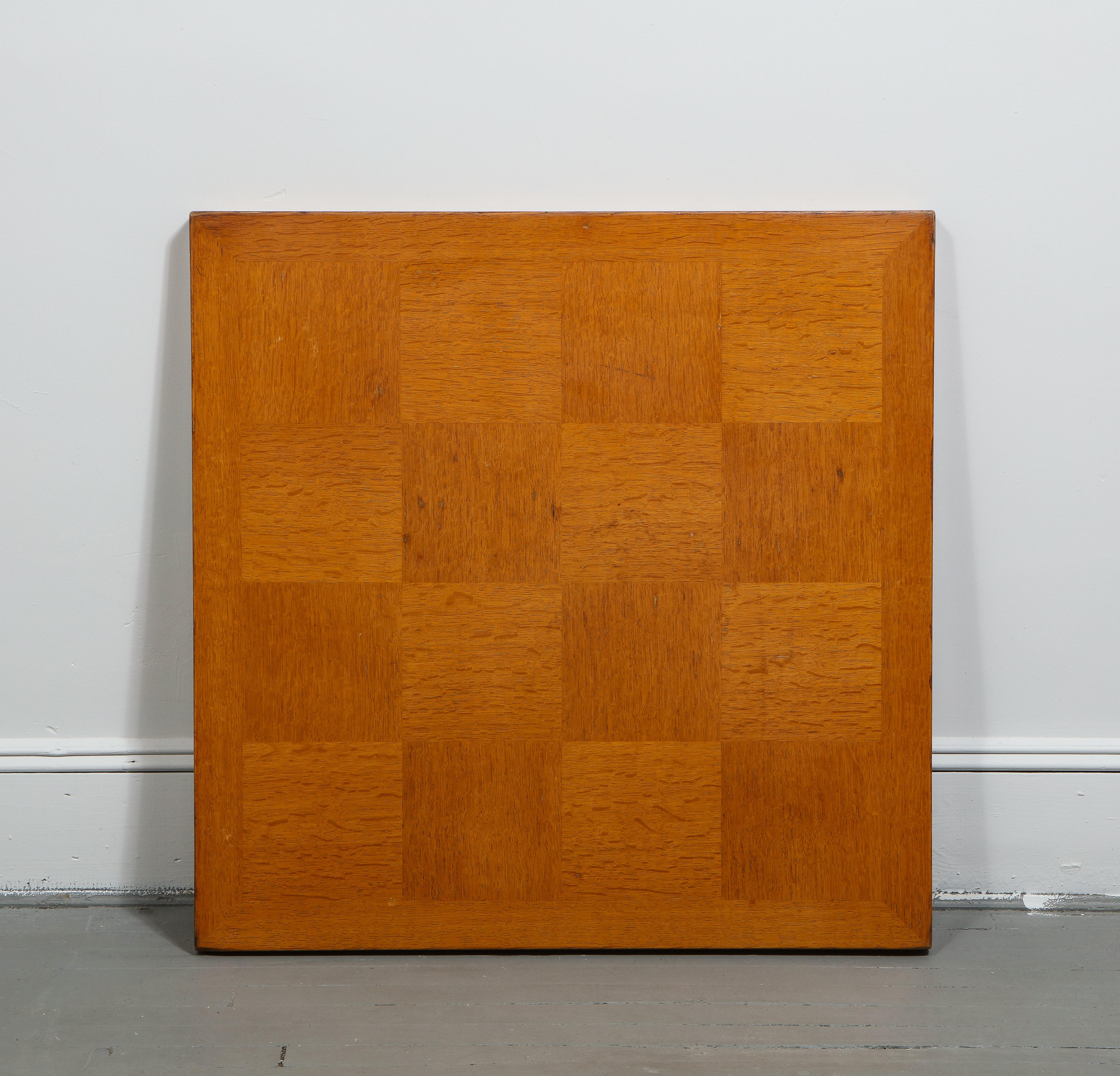 Mid-Century Oak Side Table/Game with Parquetry in the Manner of Pierre Jeanneret For Sale 3