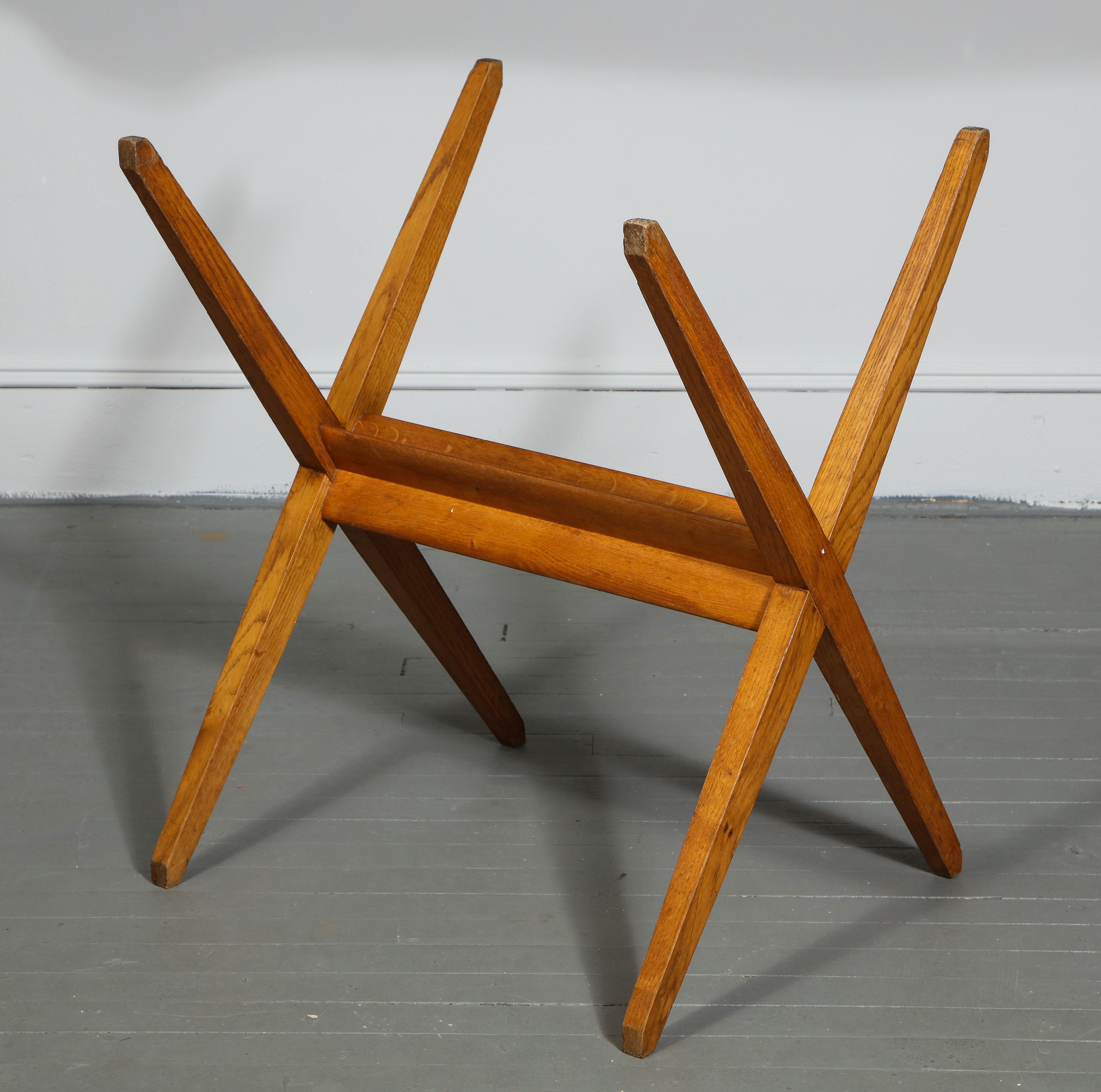 Mid-Century Oak Side Table/Game with Parquetry in the Manner of Pierre Jeanneret For Sale 1