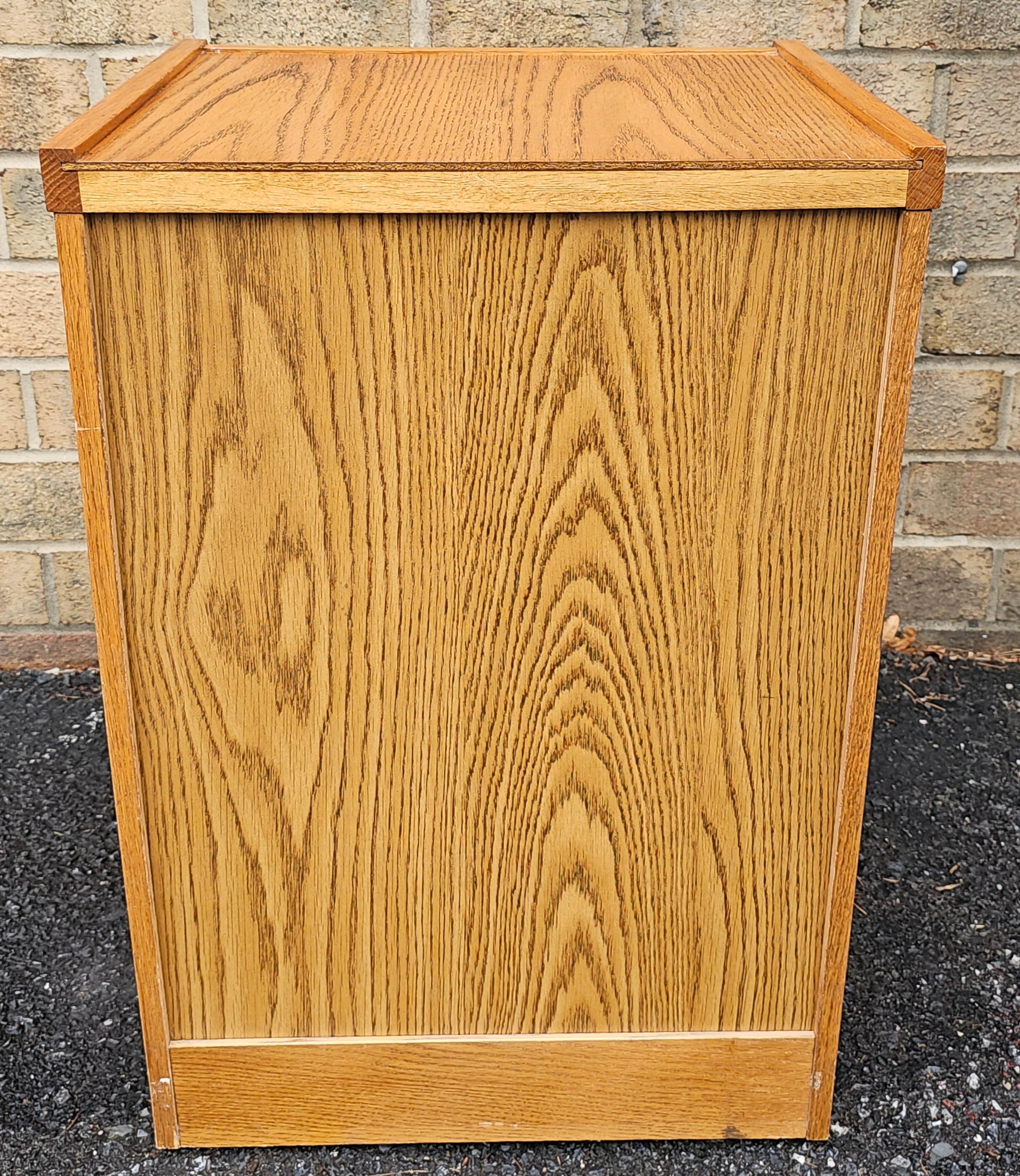 Woodwork Mid-Century Oak Two-Drawer Legal Size Filing Cabinet with lock For Sale