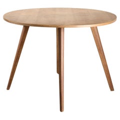 Tavolo circolare di metà secolo impiallacciato in Oak