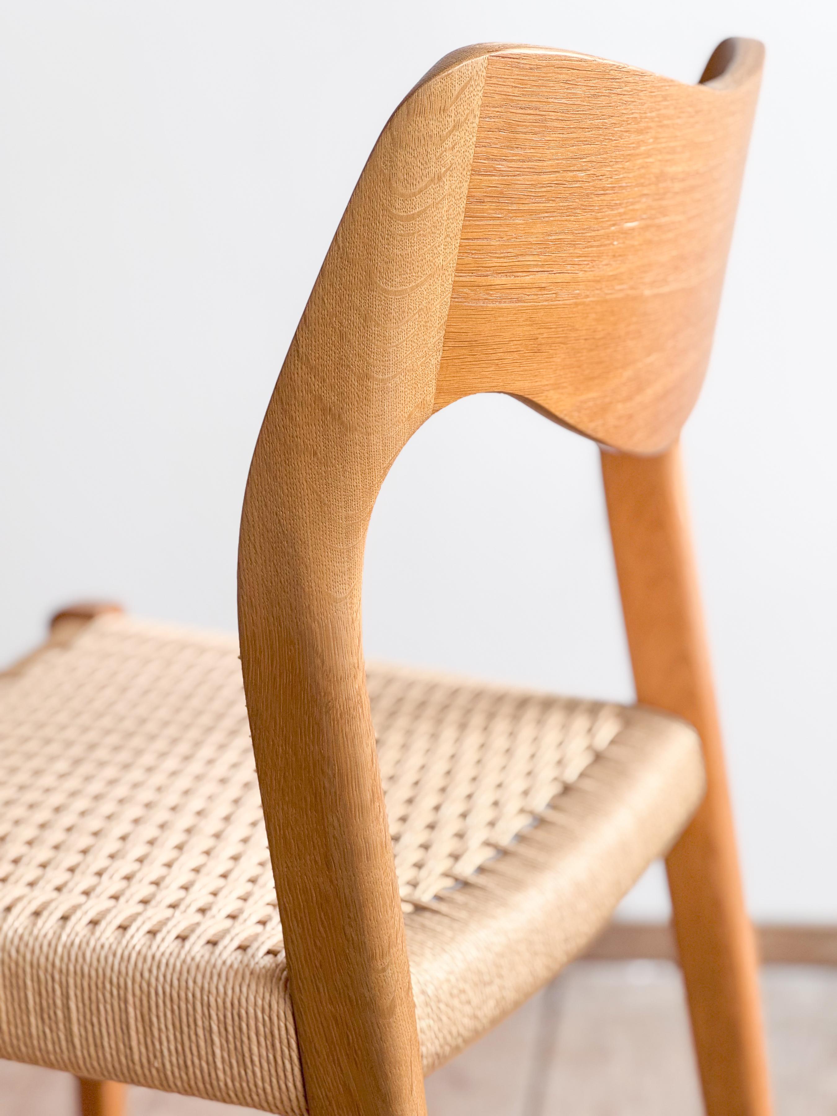Mid-Century Oak wood Dining Chair model 71 by Niels O. Møller for J. L. Moller For Sale 8