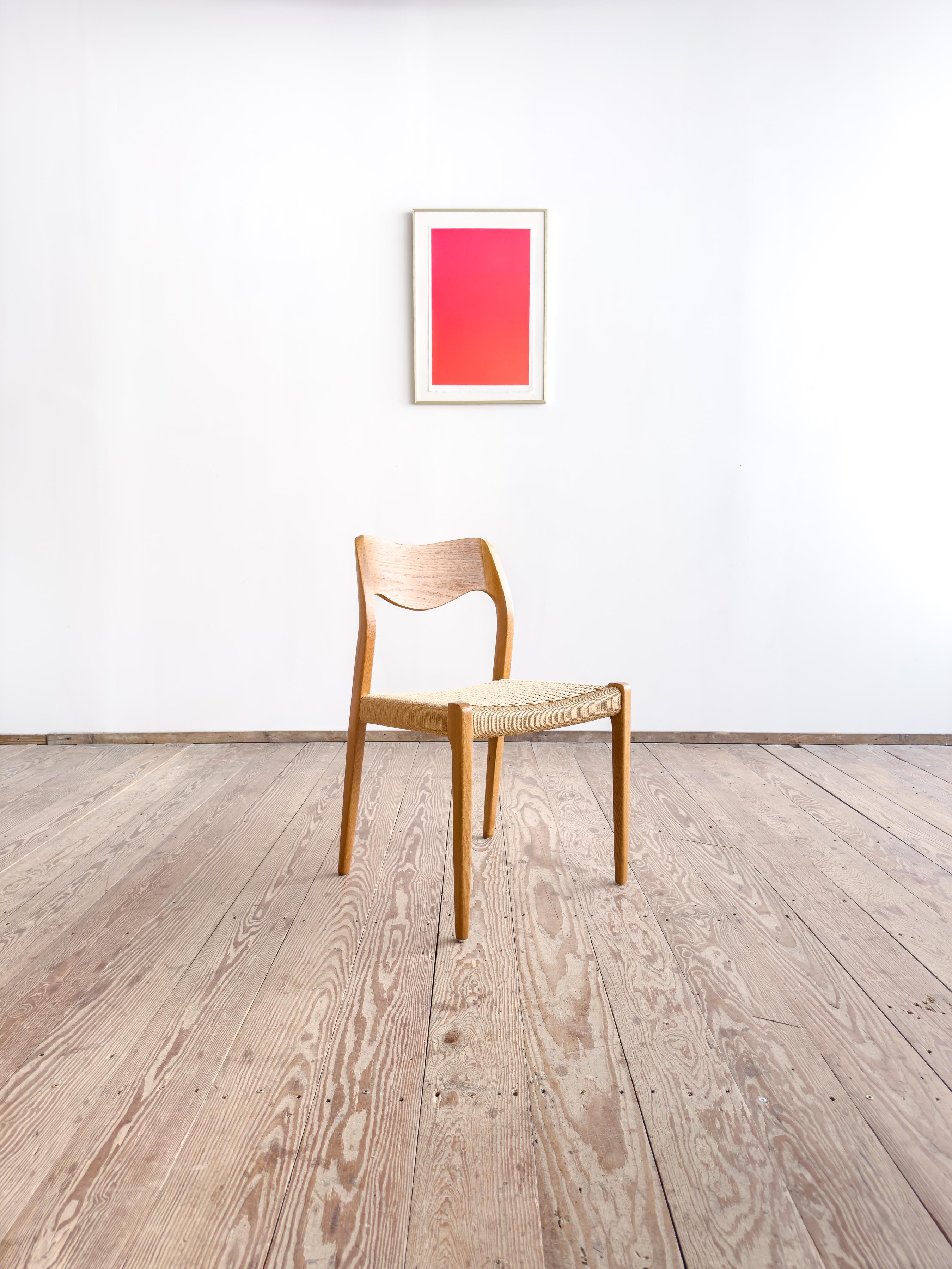 Danish Mid-Century Oak wood Dining Chair model 71 by Niels O. Møller for J. L. Moller For Sale