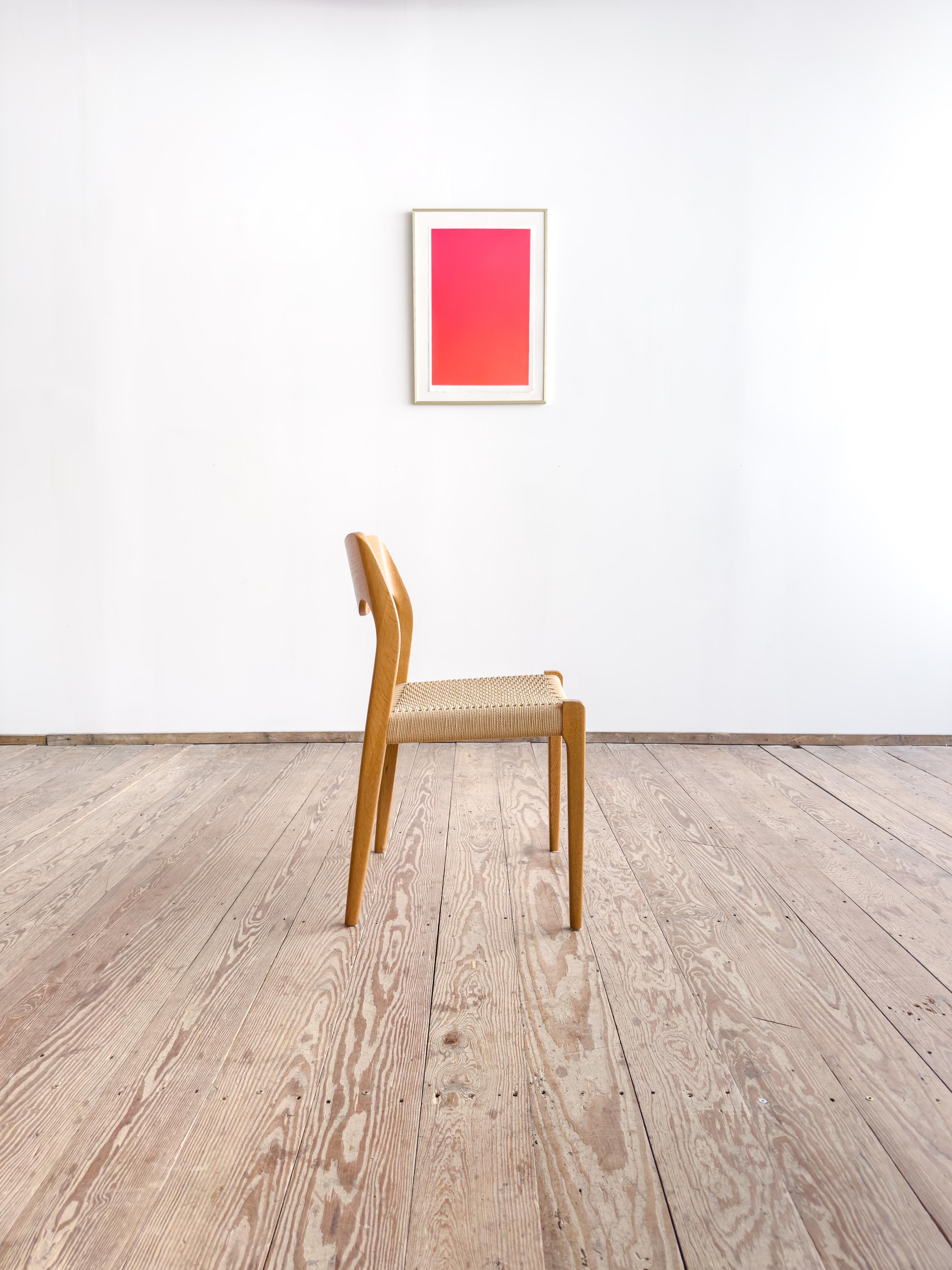 Hand-Carved Mid-Century Oak wood Dining Chair model 71 by Niels O. Møller for J. L. Moller For Sale