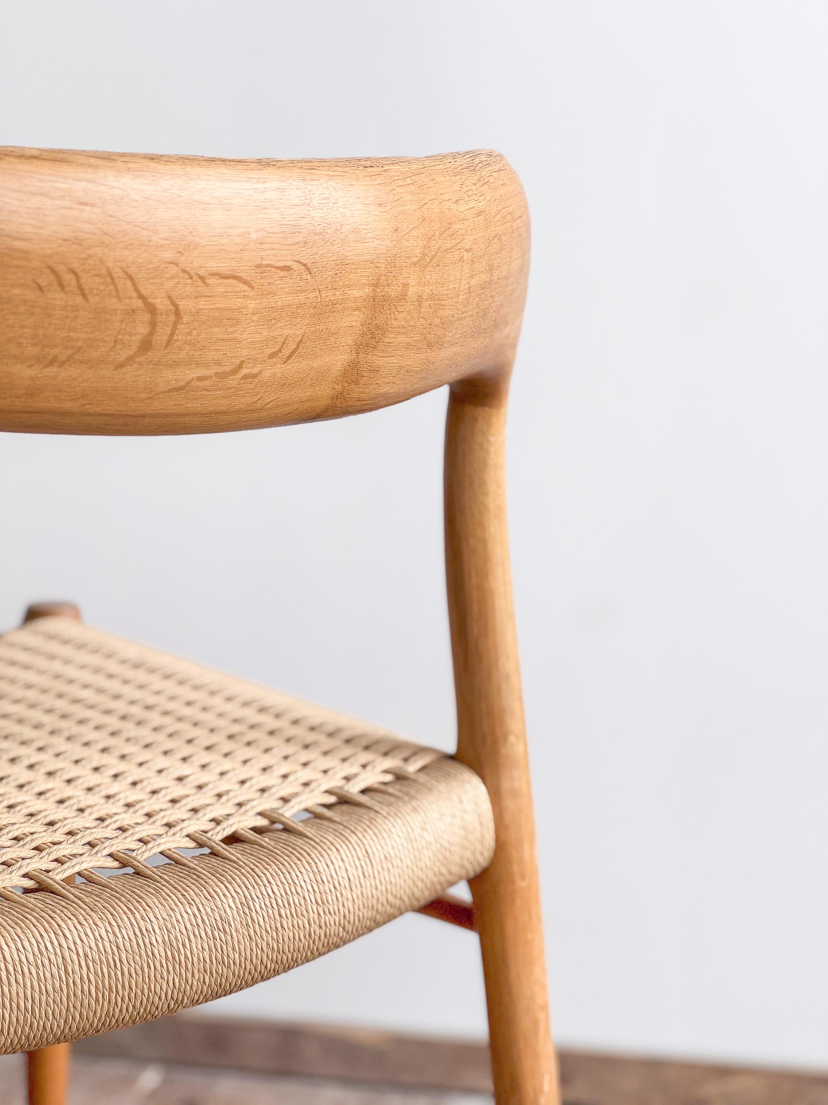 Mid-Century Oak wood Dining Chair model 75 by Niels O. Møller for J. L. Moller For Sale 2