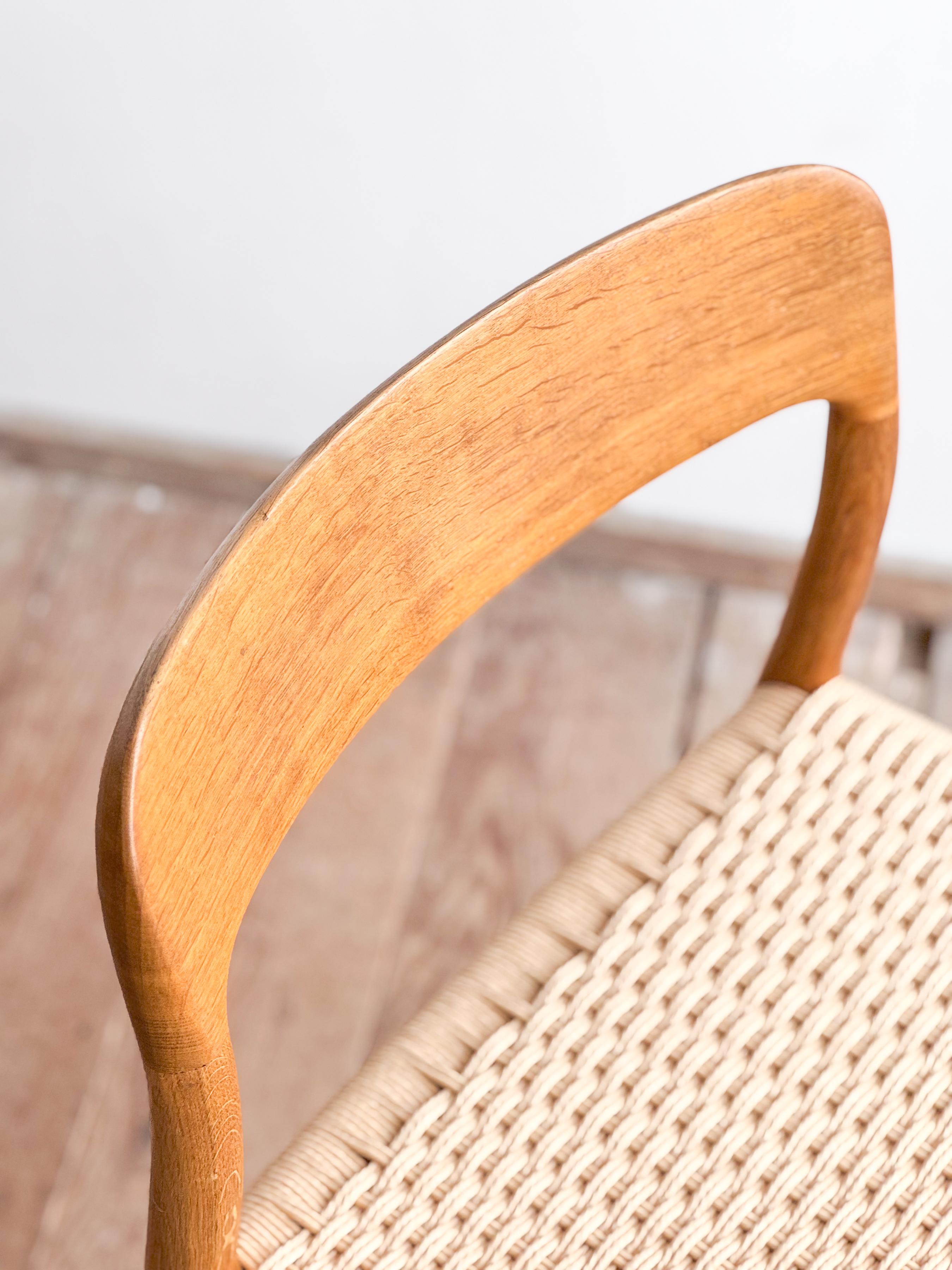Mid-Century Oak wood Dining Chair model 75 by Niels O. Møller for J. L. Moller For Sale 6