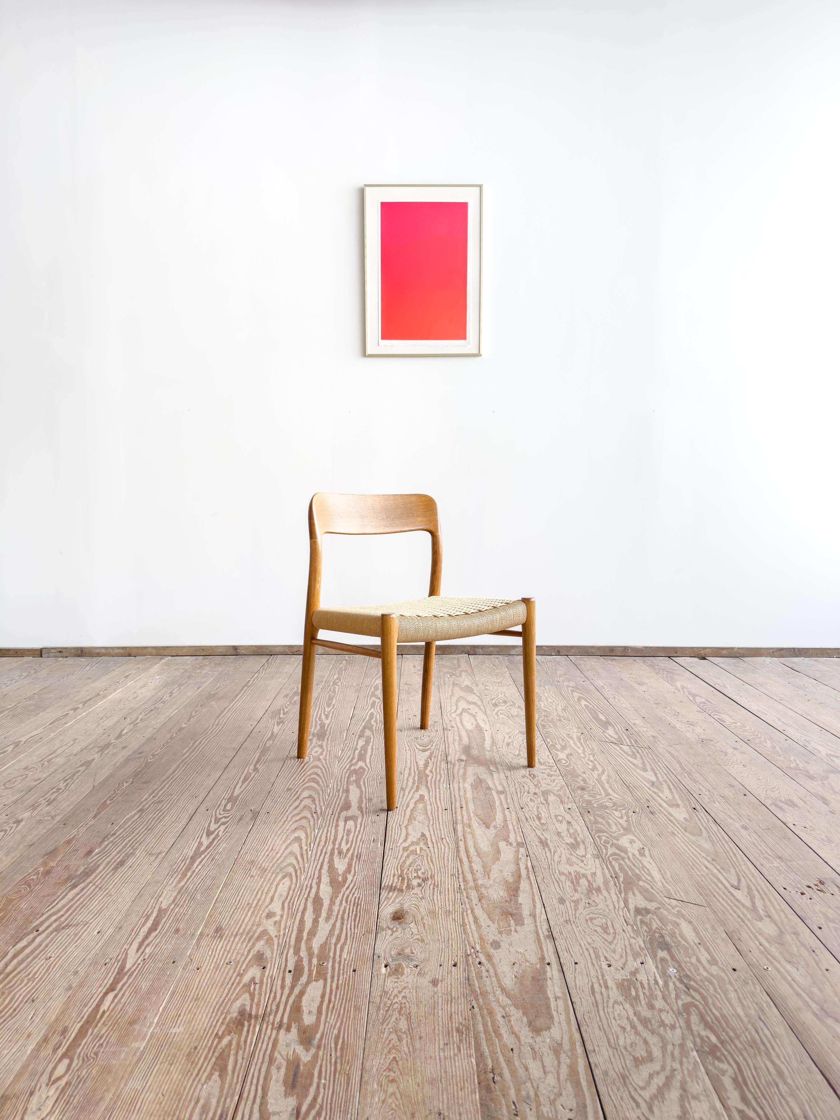 Danish Mid-Century Oak wood Dining Chair model 75 by Niels O. Møller for J. L. Moller For Sale