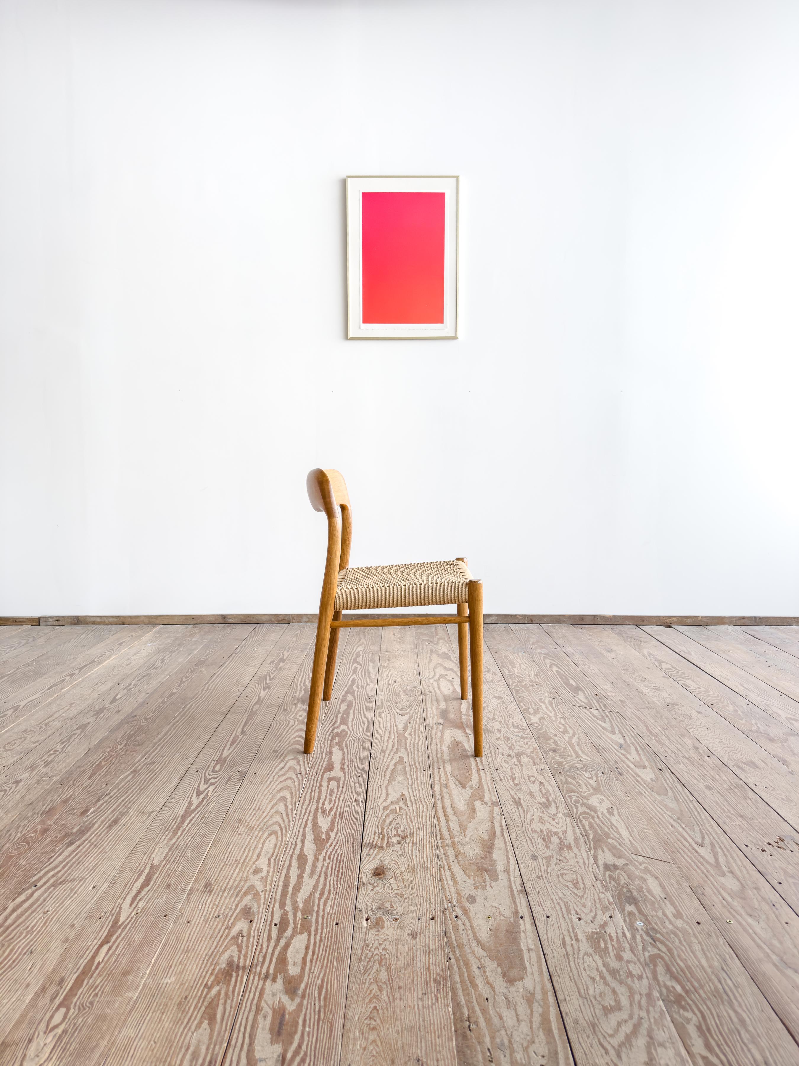 Hand-Carved Mid-Century Oak wood Dining Chair model 75 by Niels O. Møller for J. L. Moller For Sale