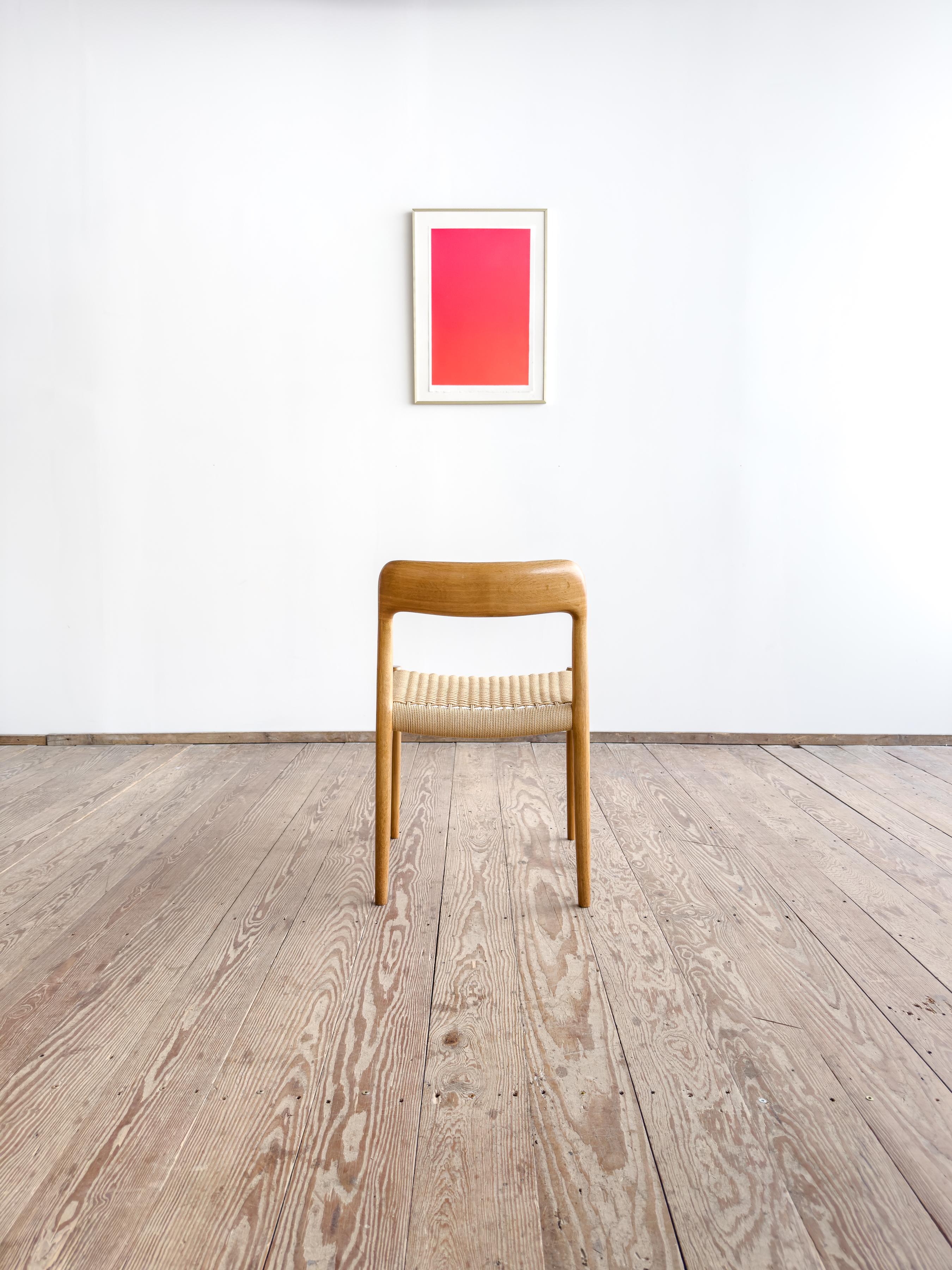 Mid-Century Oak wood Dining Chair model 75 by Niels O. Møller for J. L. Moller In Good Condition For Sale In München, Bavaria