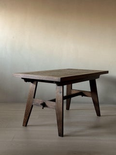 Mesa de madera de roble de mediados de siglo de René Gabriel, Francia, c. 1940