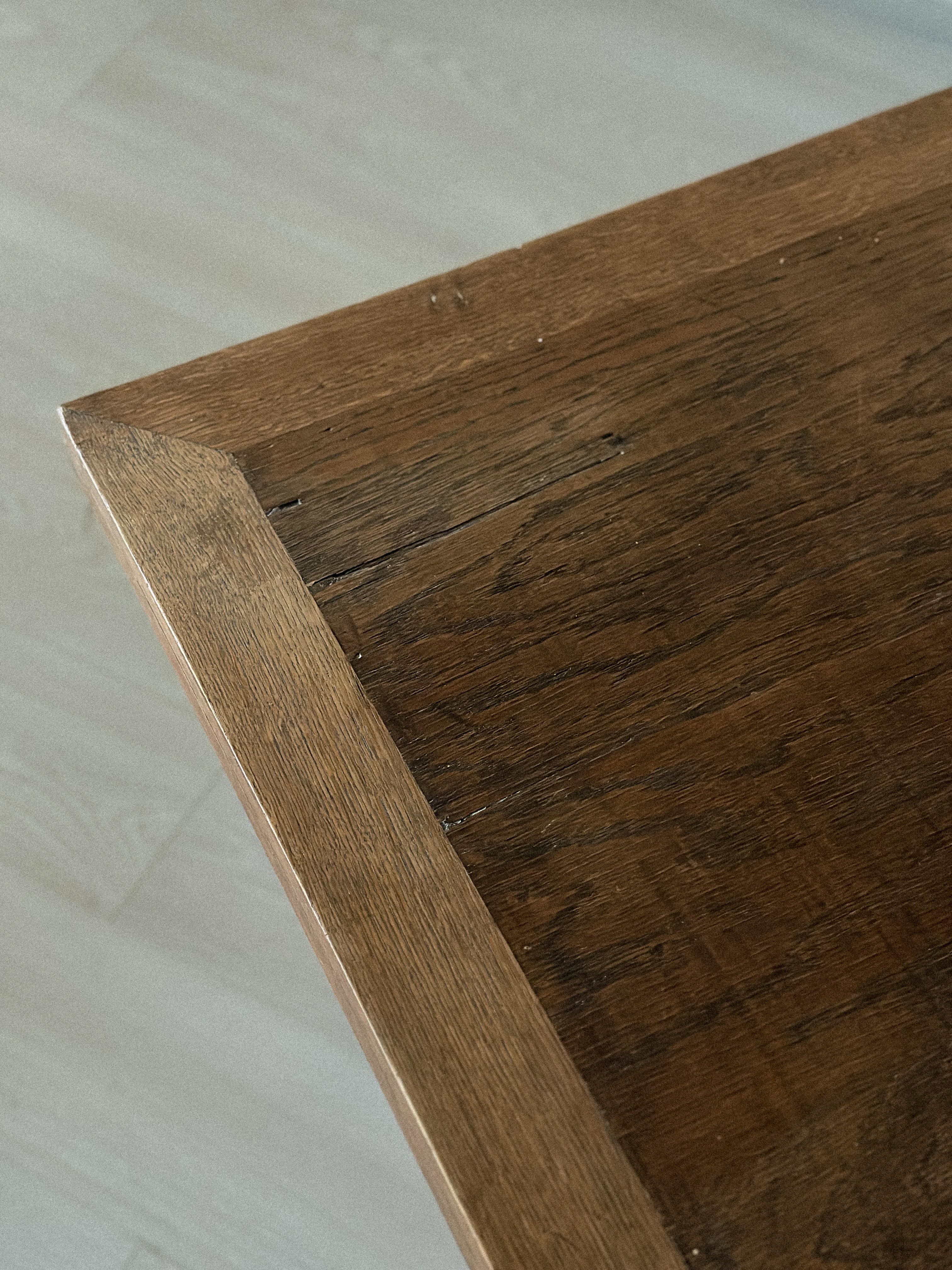 Mid-Century Oak Wood Table by René Gabriel, France, c. 1940s 1