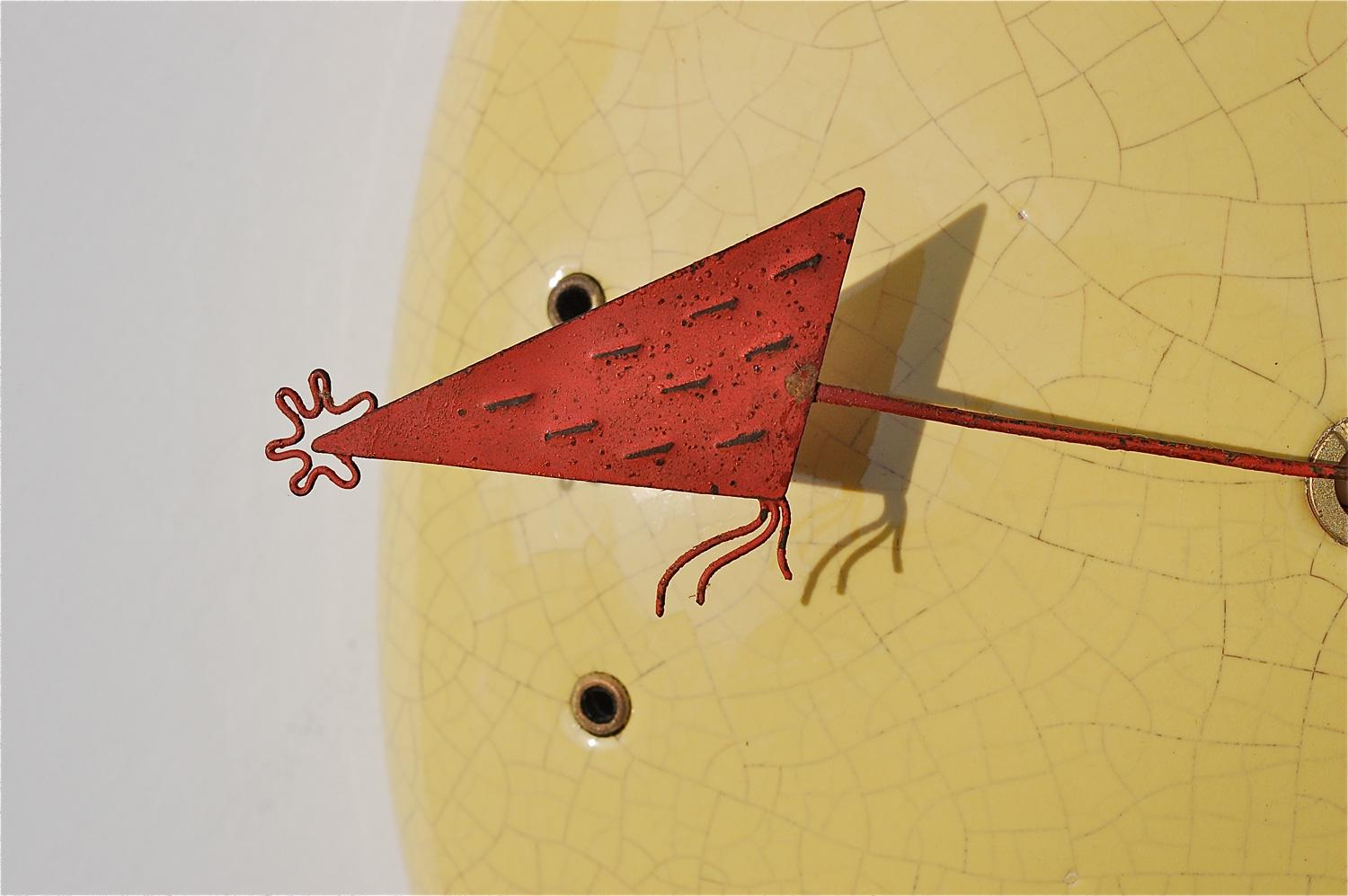 Glazed Midcentury Object d'Art Wall Clock, 1950s Germany For Sale