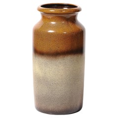 Mid-Century Ochre & Saffron Glazed Ceramic Umbrella Stand with Umber Detailing