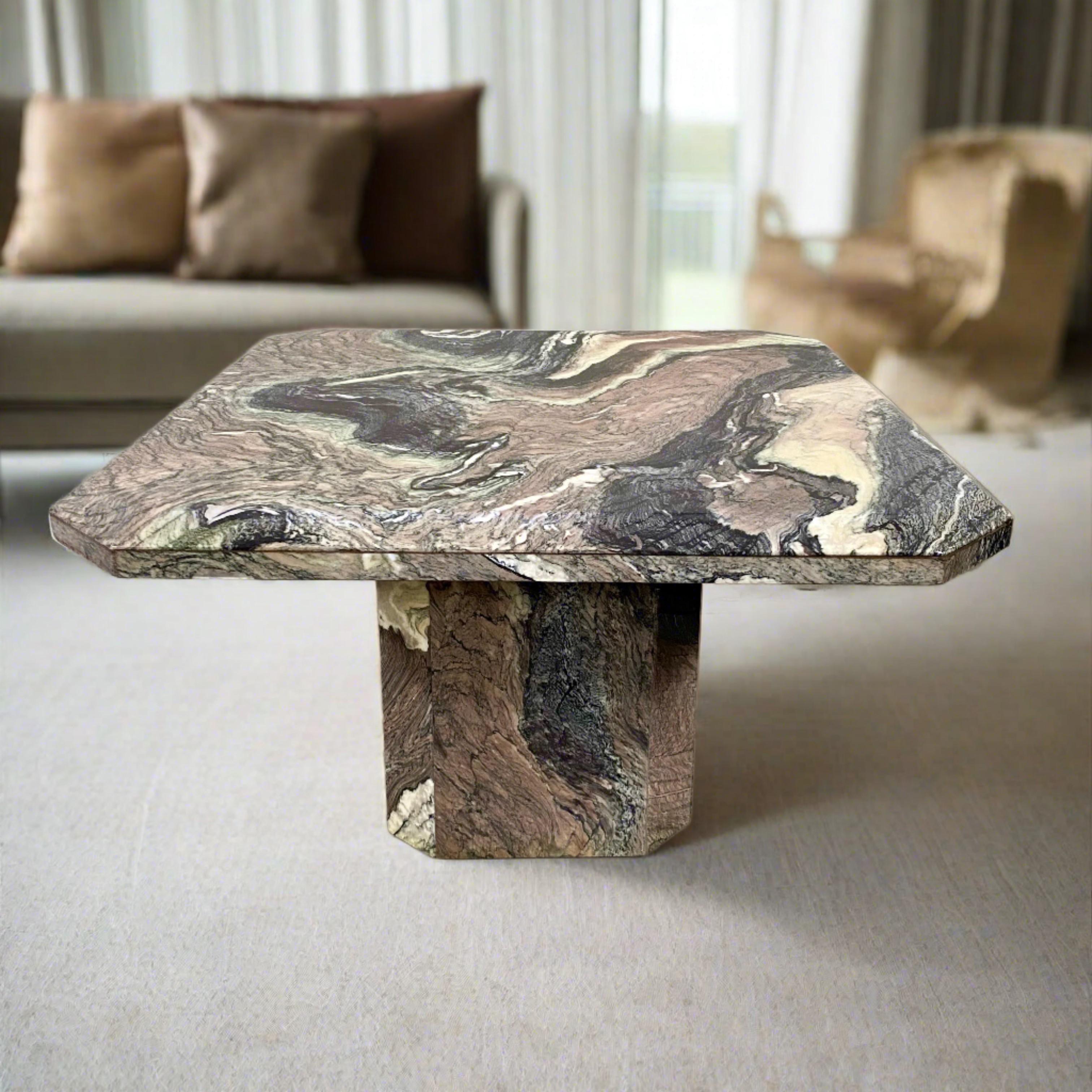 Elevate Your Space with a Mid-Century Octagonal Cipollino Ondulato Marble Coffee Table

Introducing our exquisite Mid-Century Octagonal Cipollino Ondulato Marble Coffee Table, meticulously crafted with Italian design sensibility. This stunning piece