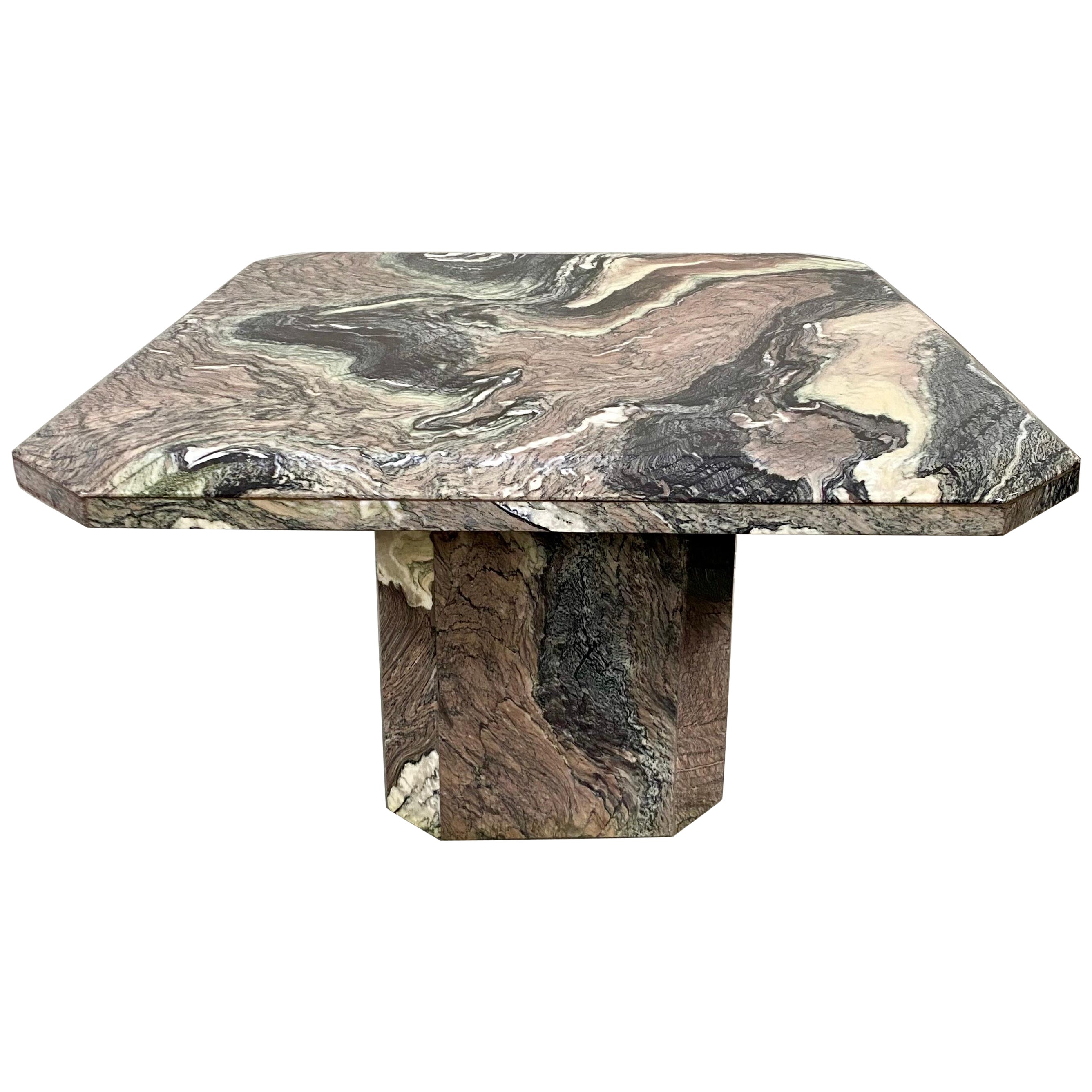 Mid-Century Octagonal Cipollino Ondulato Marble Coffee Table Italy