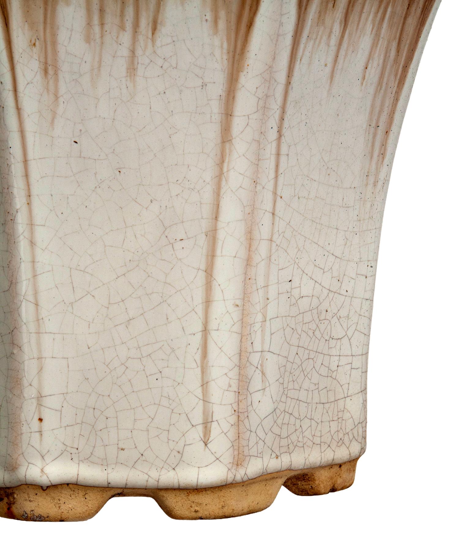 20ième siècle Pot de fleurs octogonal en céramique émaillée du milieu du siècle en vente