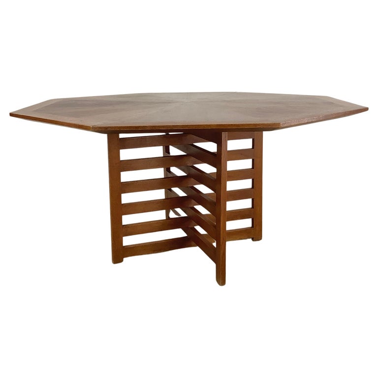 Midcentury Octagonal Game Table or Dining Table Attributed to Harvey