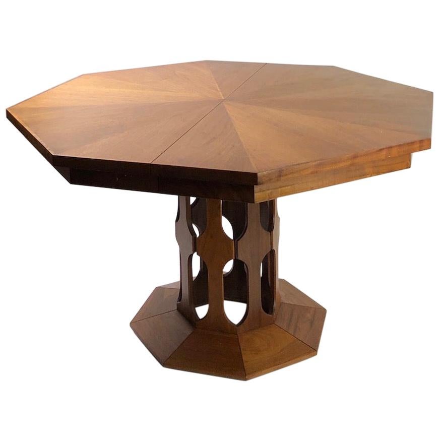 Mid Century Octagonal Inlay Dining Table by Foster, McDavid