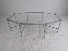 Mid-Century Octagonal Neo-Regency Chrome Cocktail Table