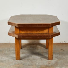 Spanish Mid Century Modern Octagonal Side or Center Table in Walnut