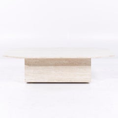 Mid Century Octagonal Travertine Coffee Table