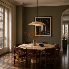 Mid-Century Octagonal Travertine Dining Table Italy