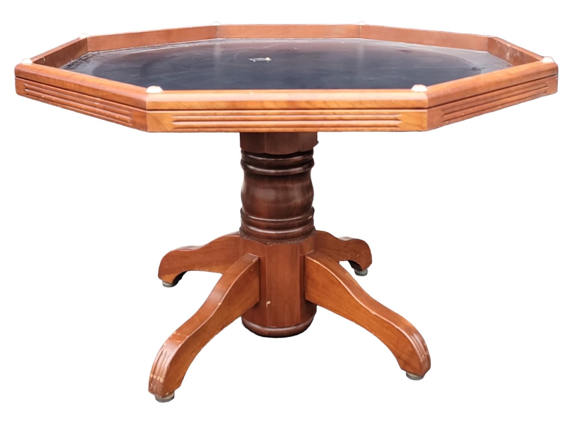 Mid-Century Modern Mid Century Octagonal Wooden Game/poker Table