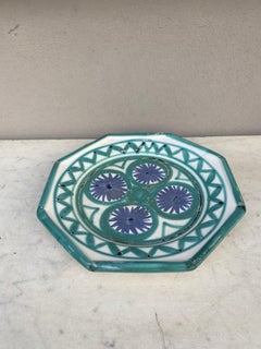 Midcentury Octogonal Plate Robert Picault Vallauris