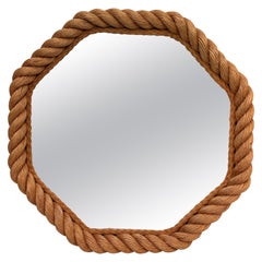 Mid-Century Octogonal Rope Mirror Adrien Audoux & Frida Minet