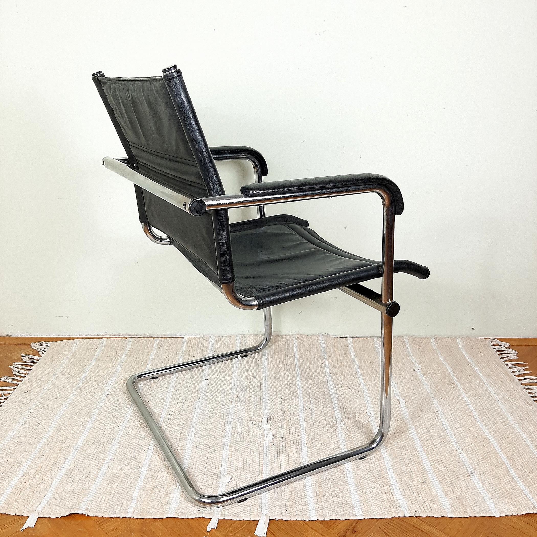 Slovenian Mid-century Office Chair Style Bauhause, Yugoslavia 1980s Design by Mart Stam