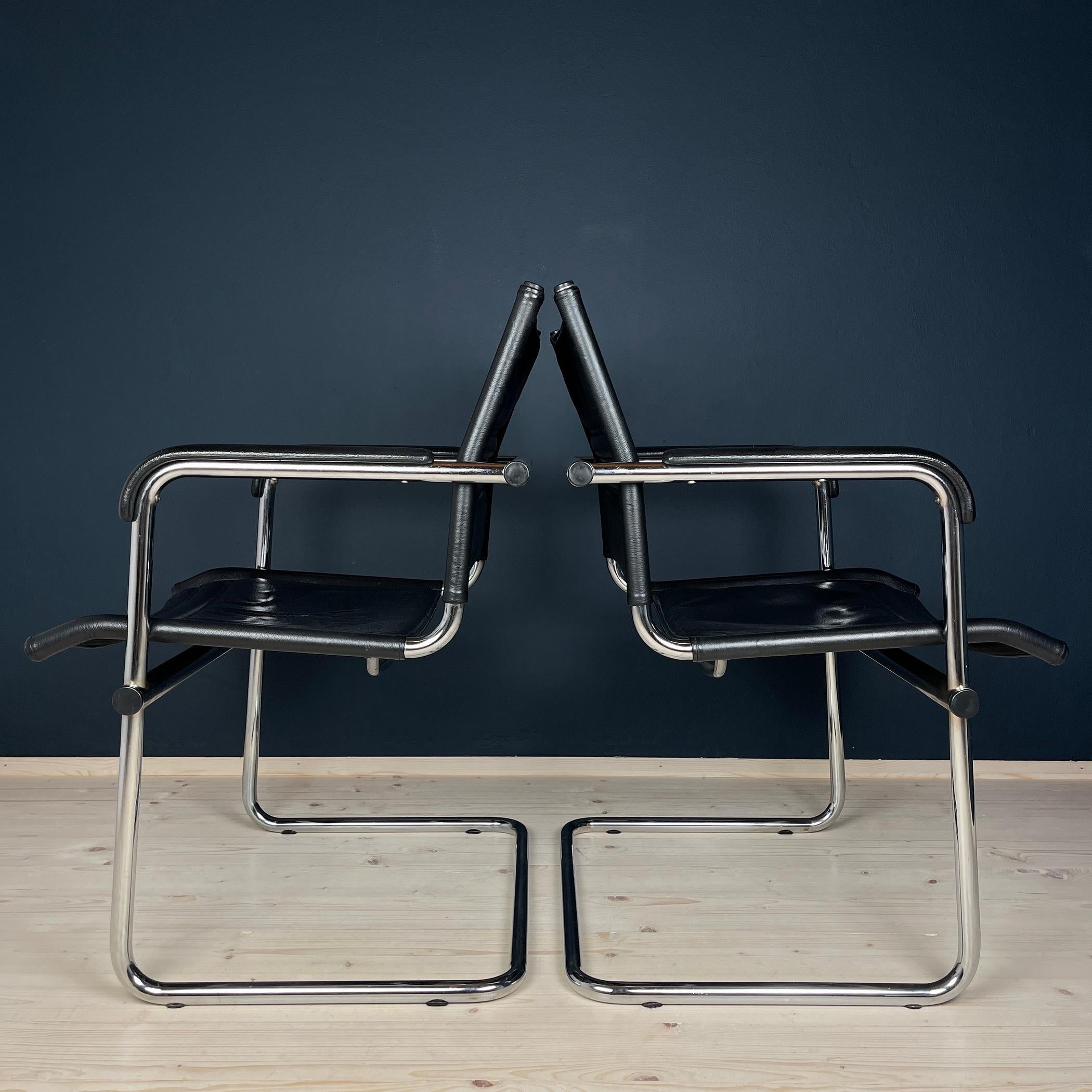 Metal Mid-century Office Chairs by Stol Kamnik Bauhause Style 1980s Set of 2  For Sale