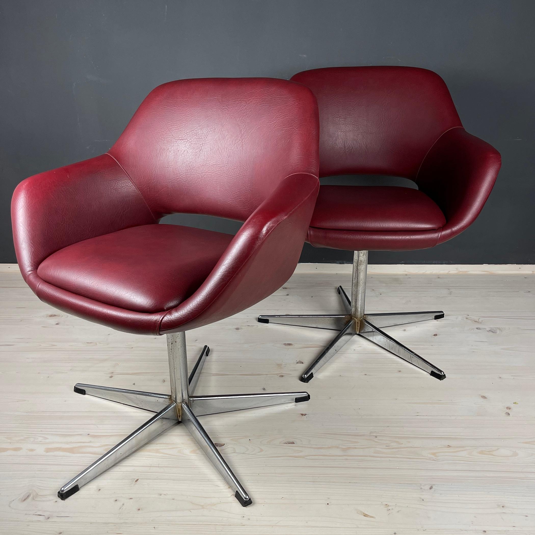 Mid-century office desk chairs Stol Kamnik Yugoslavia 1980s Set of 2 3