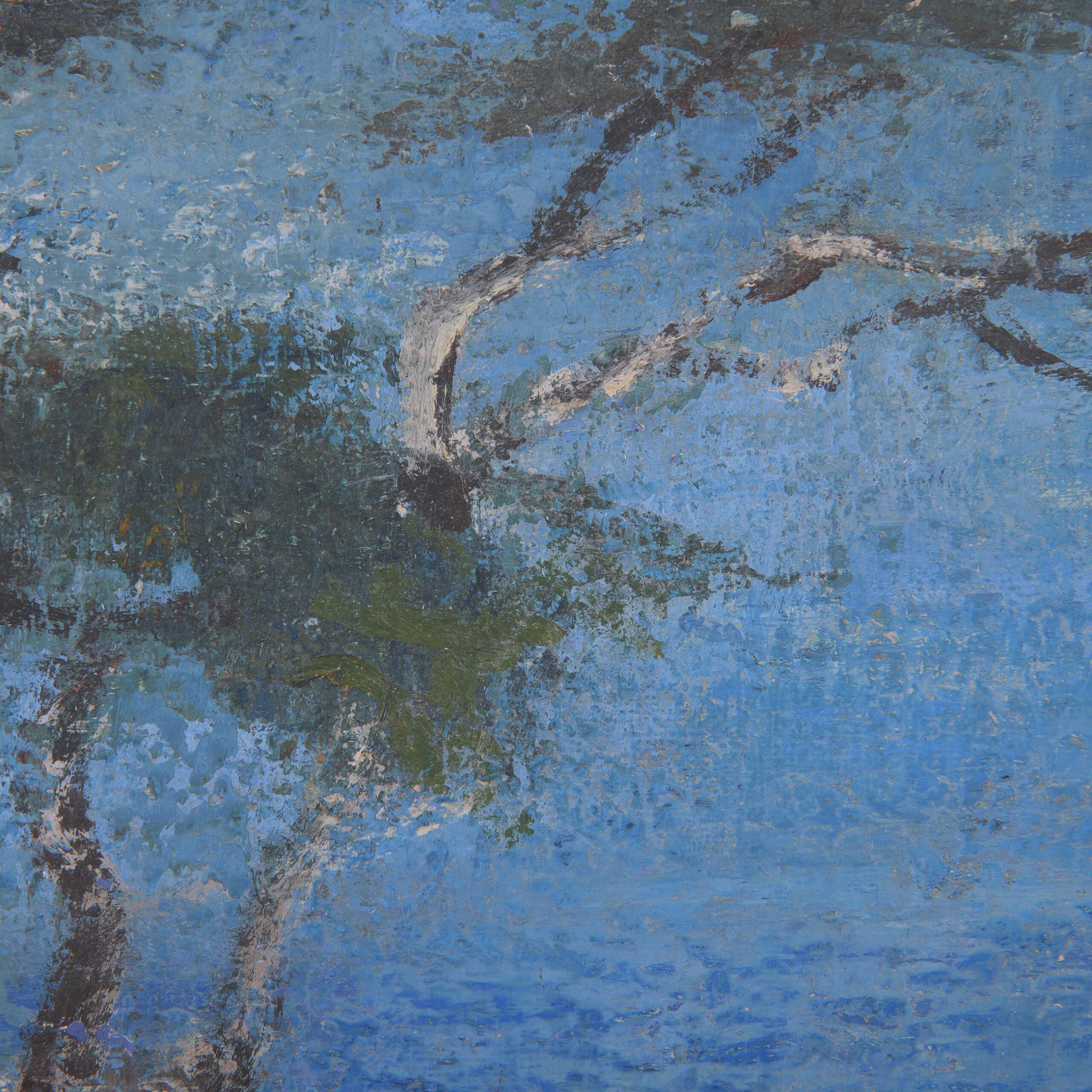 German Mid Century Oil and Gouache Painting Carl Busch Landscape near Capri 1950 For Sale