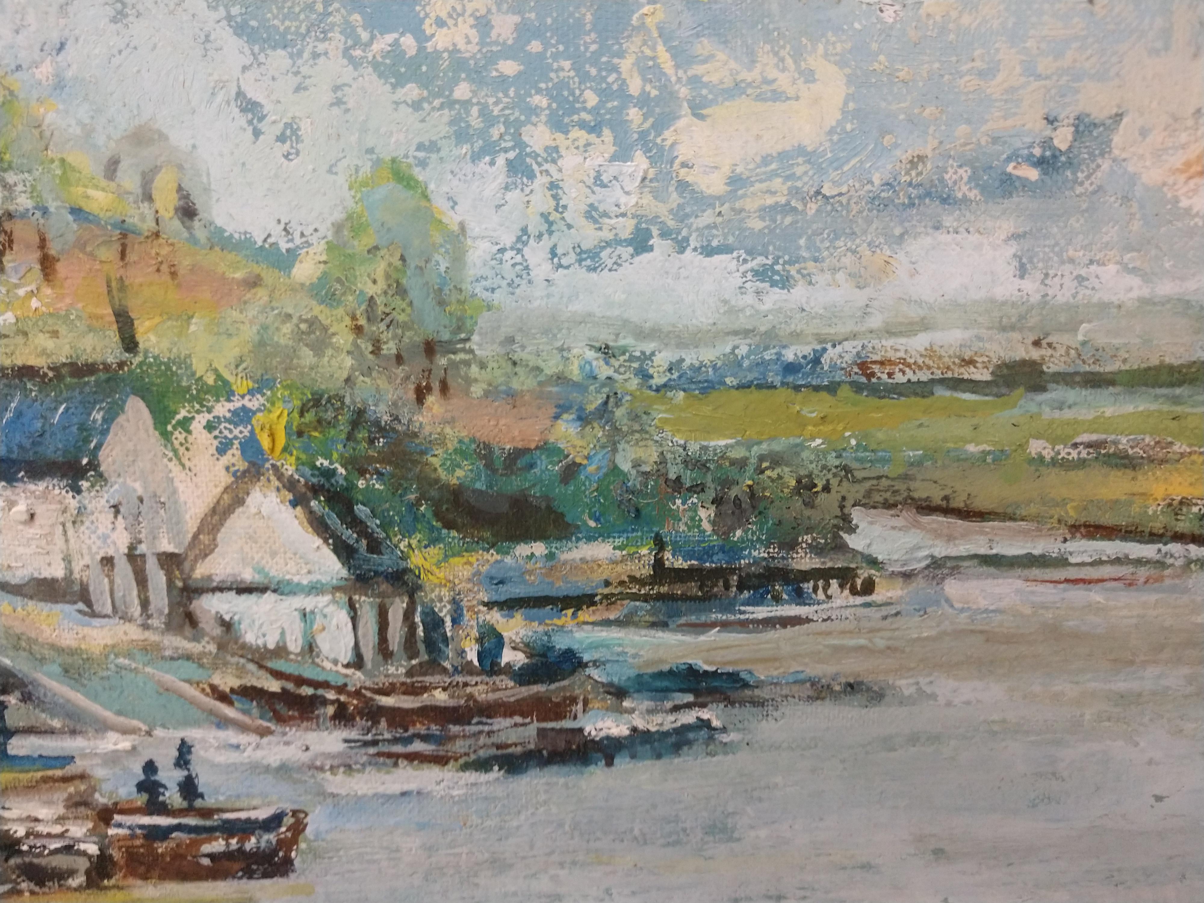 Impressionist painting of an area in Virginia, Lynn Haven.
Great technique and fabulous colors. Painting is 20 x 16. Excellent vintage condition with no wear on the frame.
Artist is from Virginia area. J. Winston Lawler
 