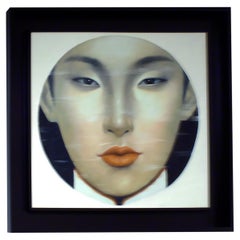 Mid-Century Oil on Canvas Portrait of an Oriental Girl, English