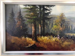 Cuadro al óleo de mediados de siglo de 1940 de Hermann Urban Marco de mediados de siglo, Alemania