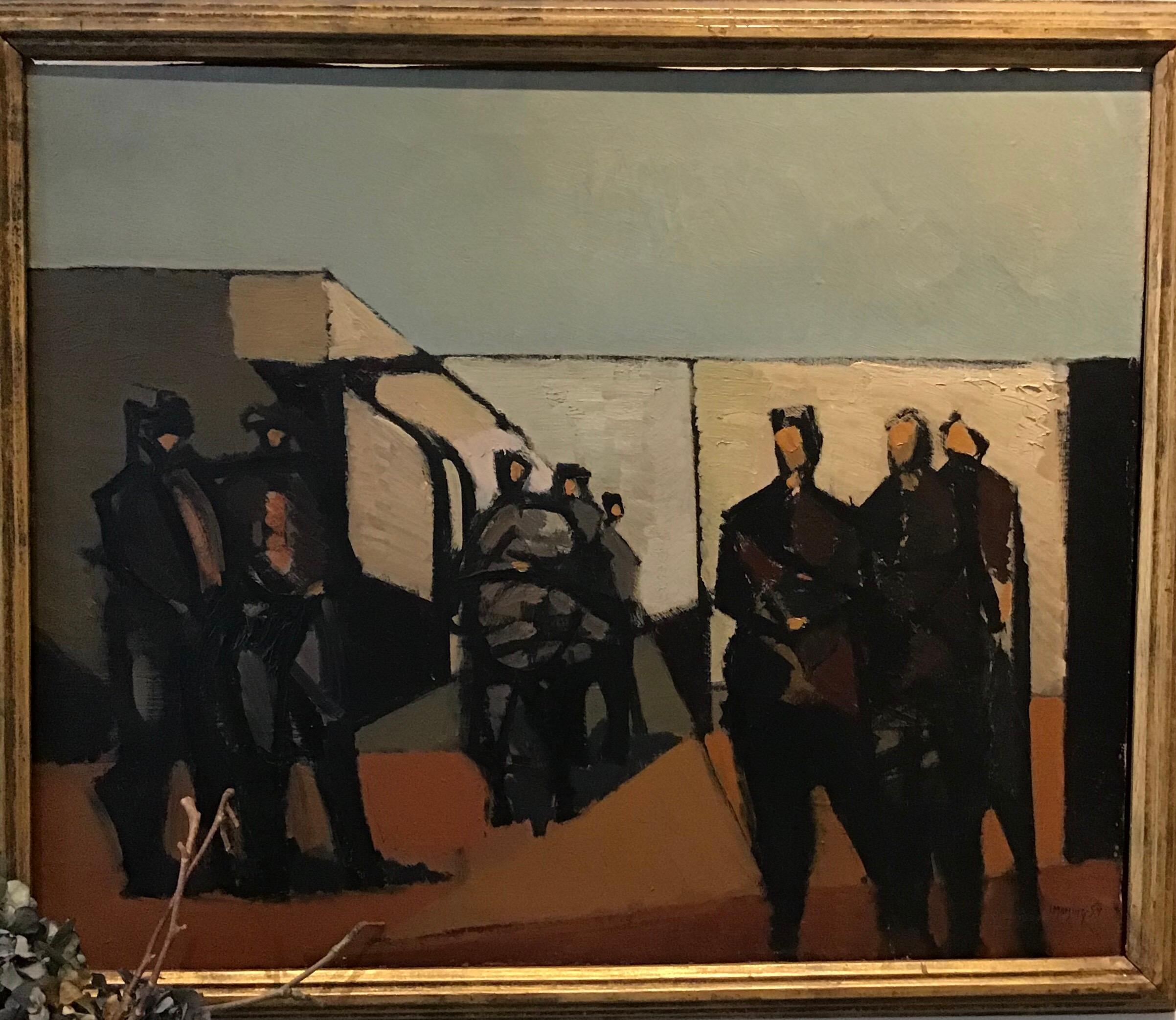 A framed oil painting dated 1954 by Scandinavian artist Ivar Morsing.

Morsing was born in Angelholm Sweden in 1919 and after serving in WW2, he became well traveled spending time in France and across Europe. In his later years he spent time in