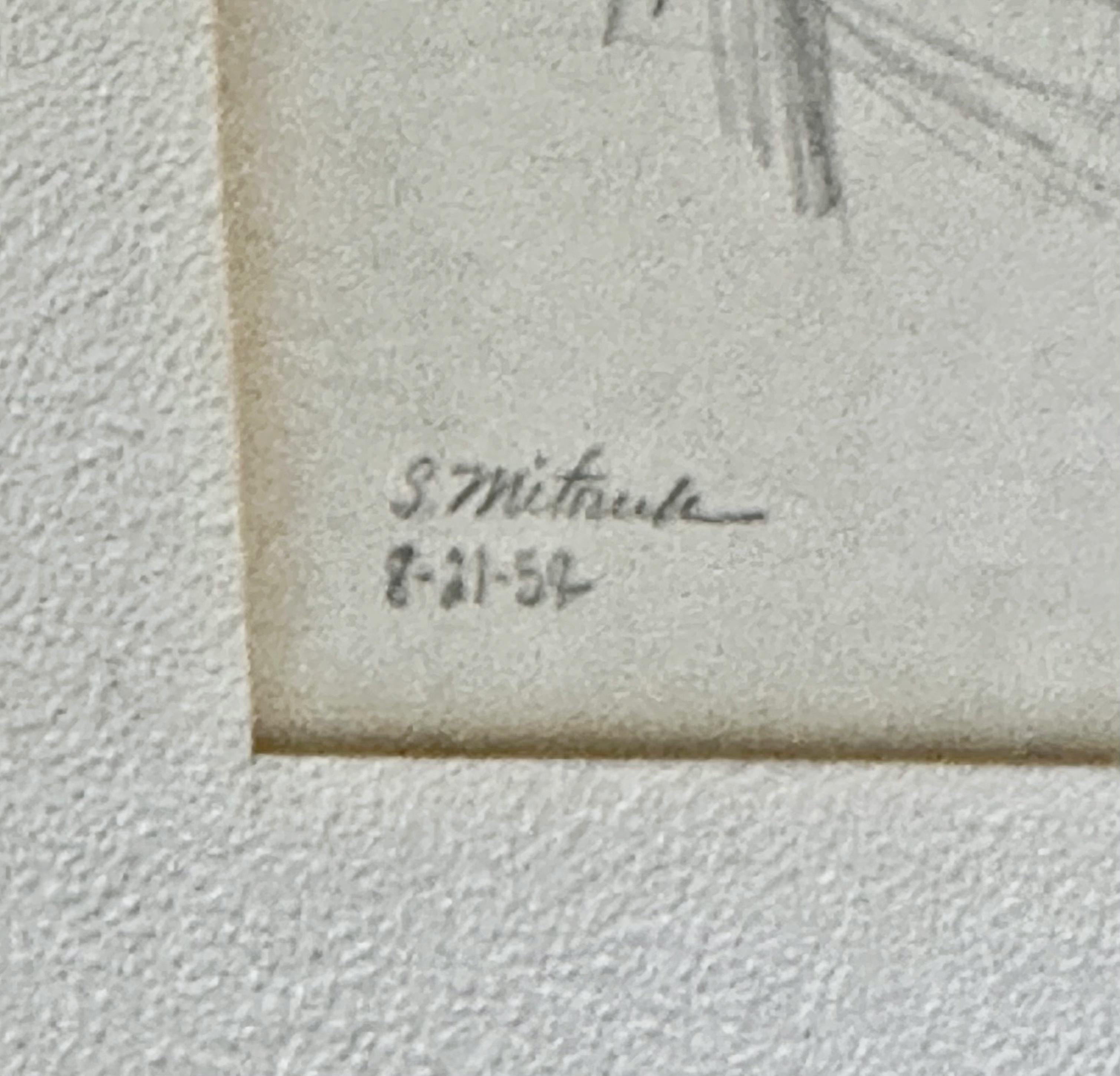 Dibujo abstracto de mediados de siglo de Stanley Mitruk en venta 5