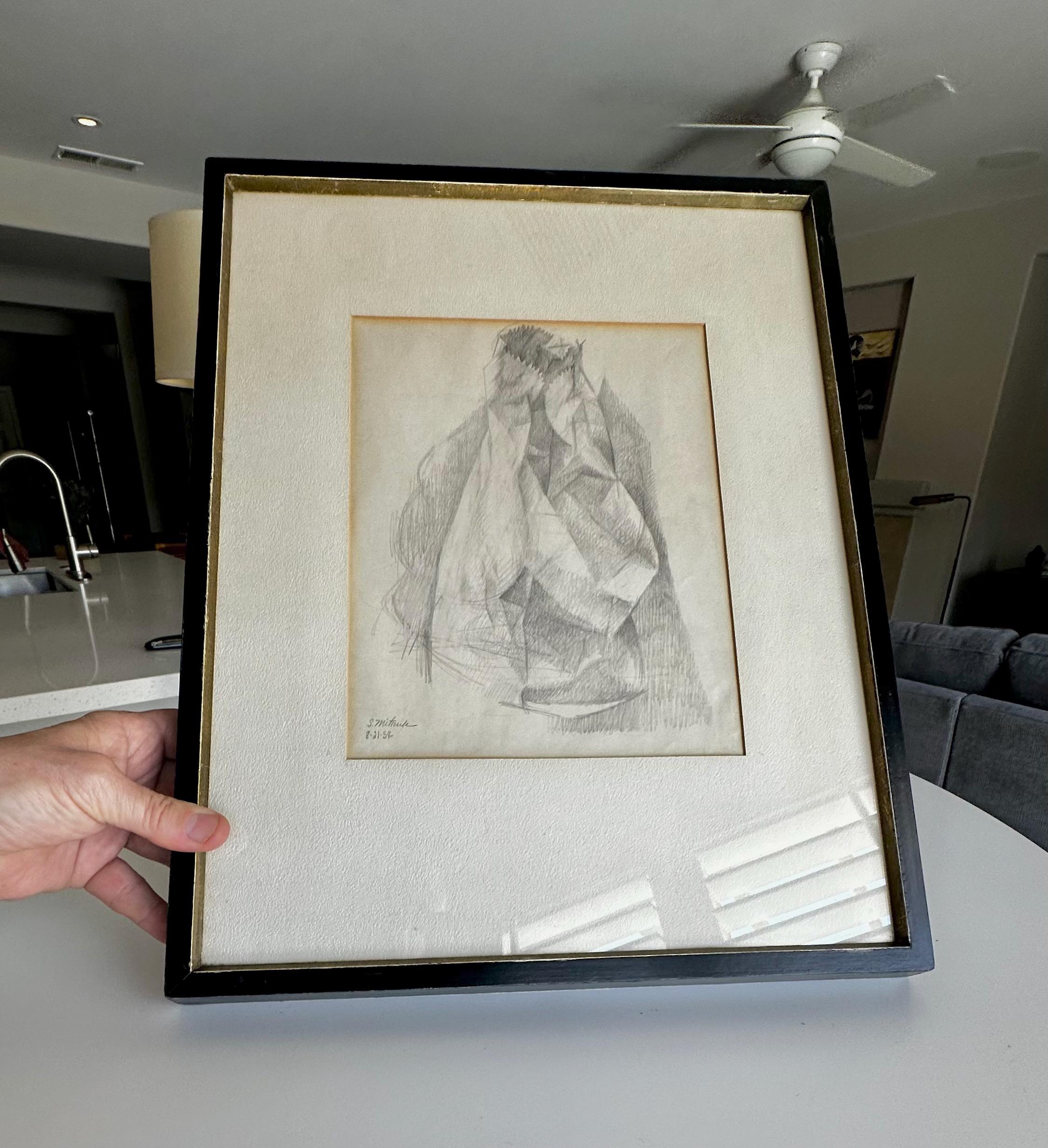 Dibujo abstracto de mediados de siglo de Stanley Mitruk Estadounidense en venta