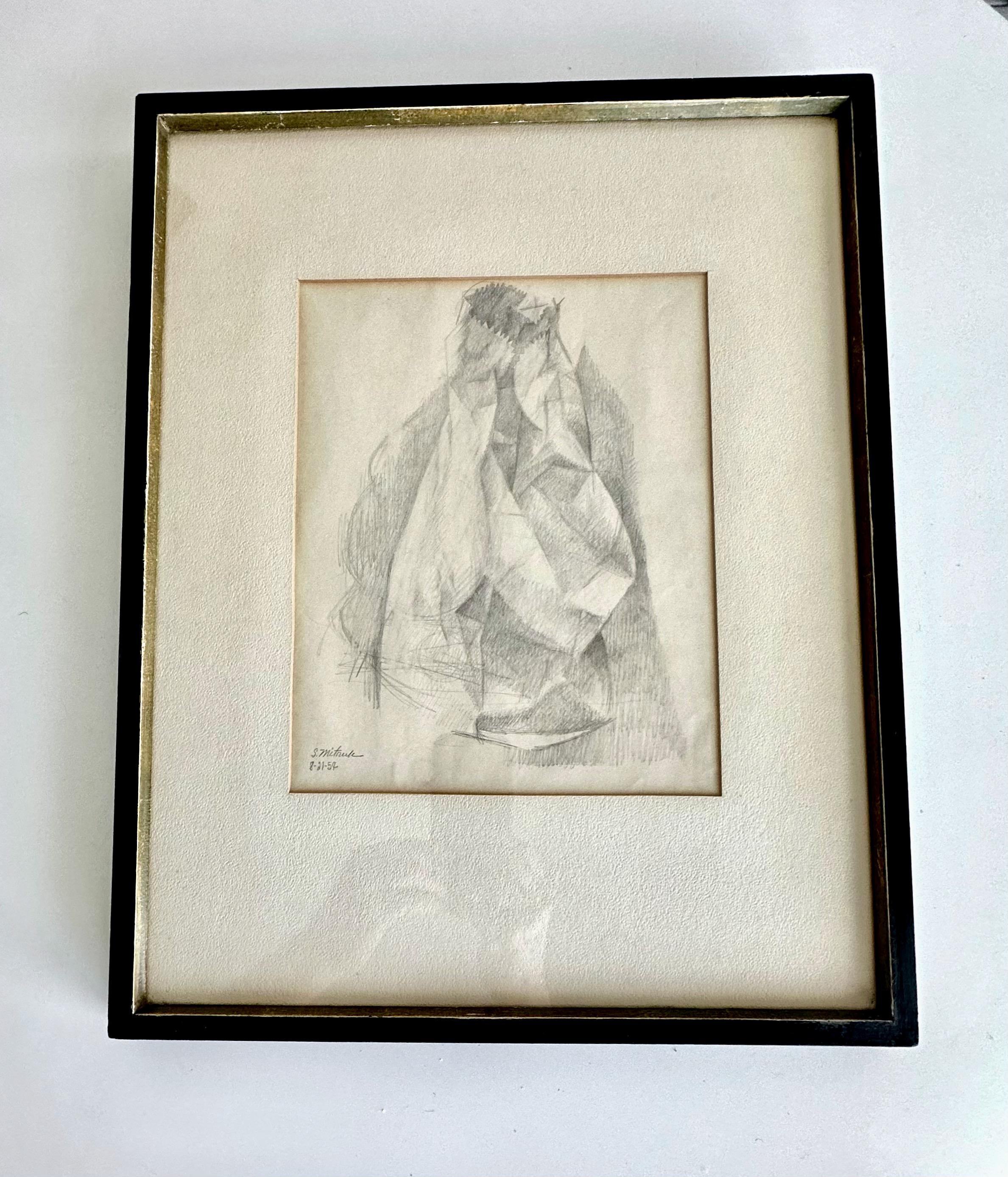 Dibujo abstracto de mediados de siglo de Stanley Mitruk mediados del siglo XX en venta