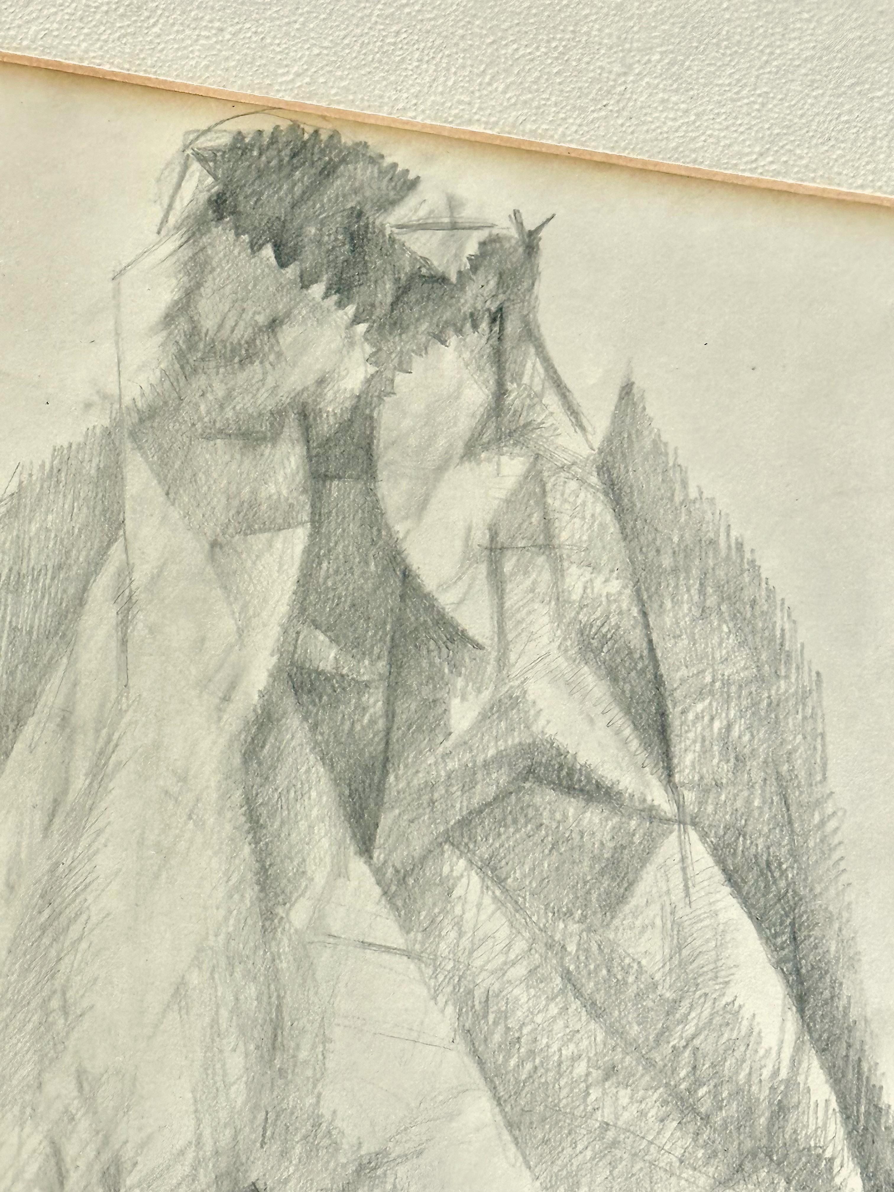 Dibujo abstracto de mediados de siglo de Stanley Mitruk en venta 3