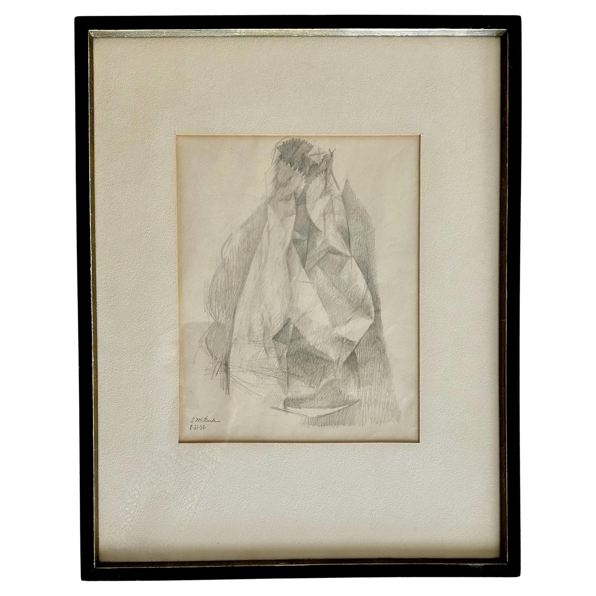 Mid-Century abstract Drawing by Stanley Mitruk