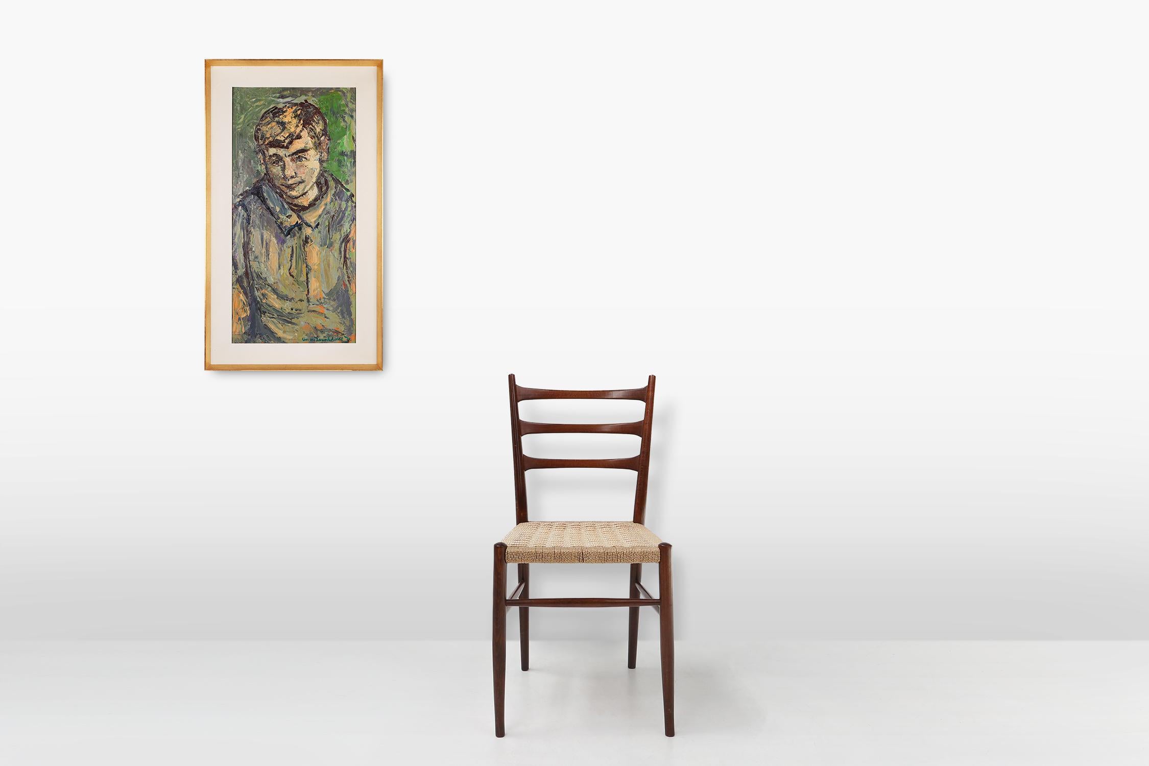 Bélgica / 1966 / pintura / Jan Vandekerckhove / lienzo sobre madera / Vintage / Mediados de siglo

Óleo del siglo XX firmado por Jan Vandekerckhove, 1966 Bélgica. El cuadro, de vibrantes colores verde y azul, representa a un joven de pelo rubio y