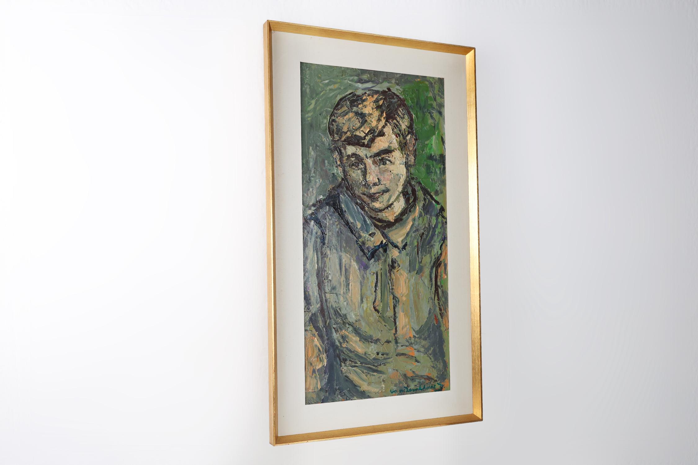 Óleo de mediados de siglo de un niño firmado por el artista belga Jan Vandekerckh en venta 1