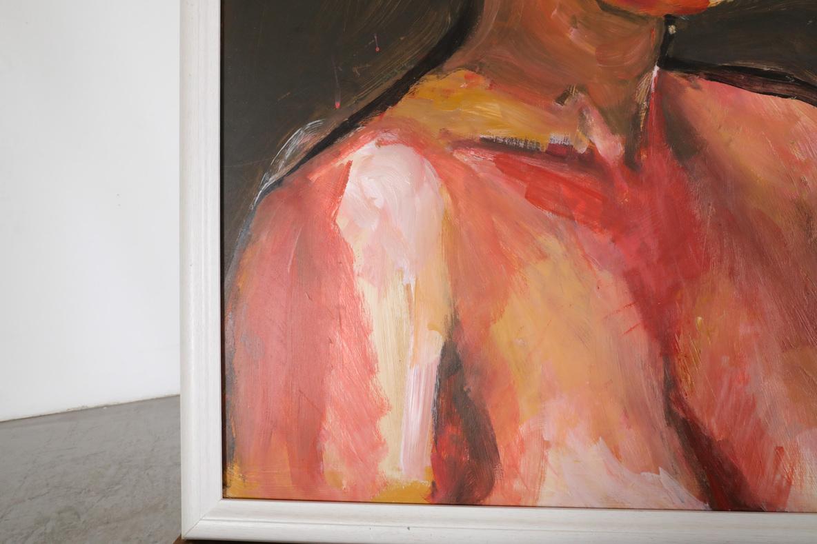 Wood Mid-Century Oil Painting of a Woman by David Park, Framed For Sale