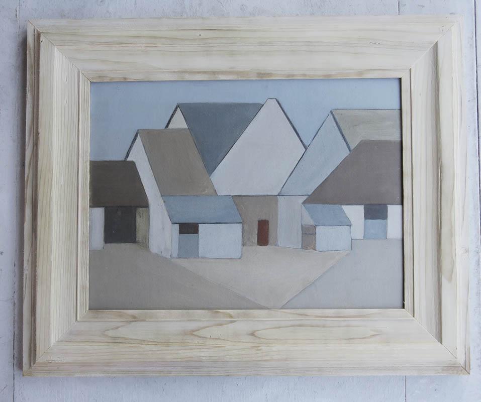 Lovely oil painting of farm buildings

Wonderful colours and simplicity

Oil on canvas board. 1960's.

Presented in an antique bleached pine frame

Free UK shipping








 