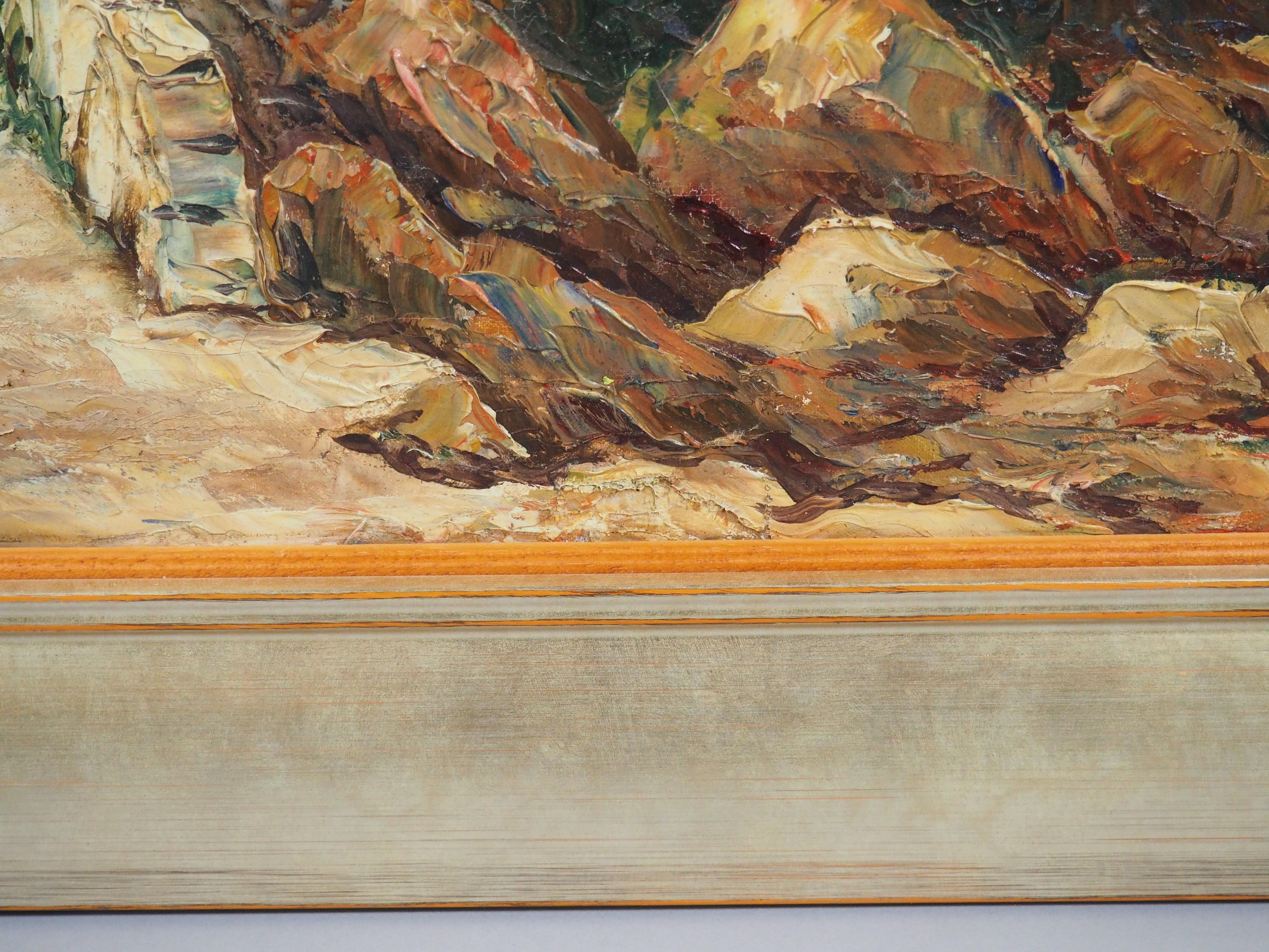 Ölgemälde von L'Esterel an der Côte d'Azur aus der Mitte des Jahrhunderts, P. Lemoine im Angebot 3