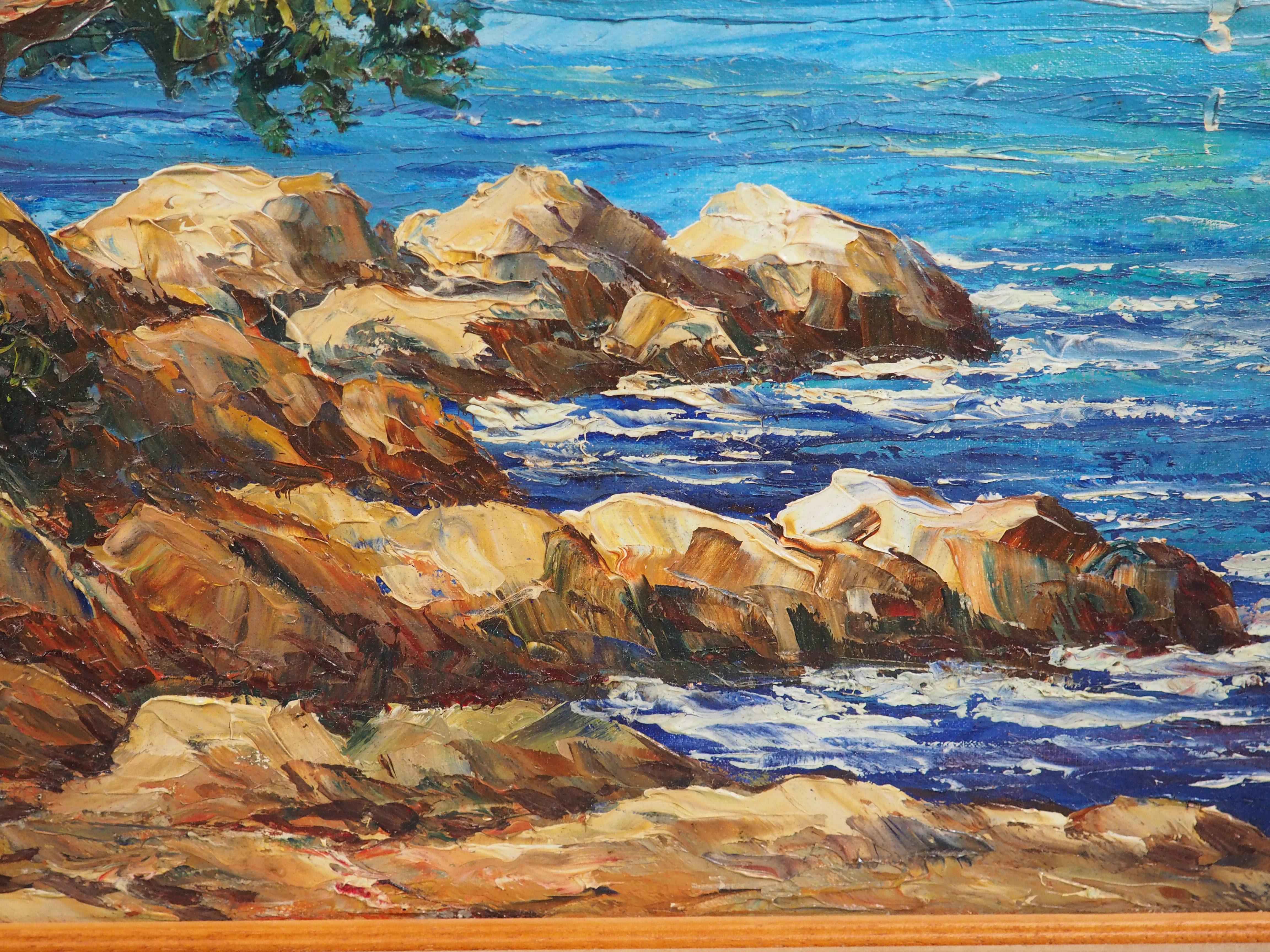 Ölgemälde von L'Esterel an der Côte d'Azur aus der Mitte des Jahrhunderts, P. Lemoine im Angebot 7