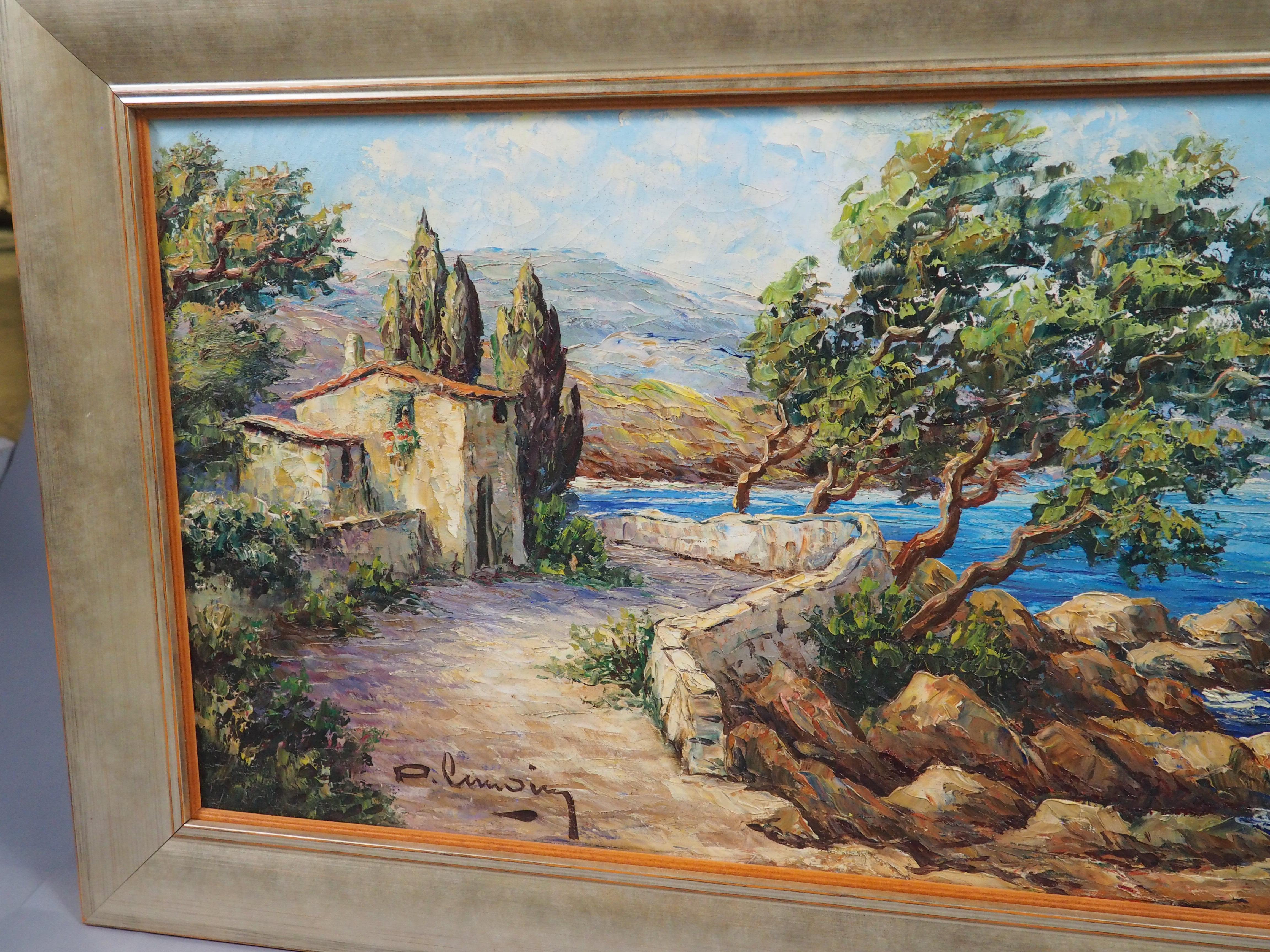 Ölgemälde von L'Esterel an der Côte d'Azur aus der Mitte des Jahrhunderts, P. Lemoine im Angebot 10