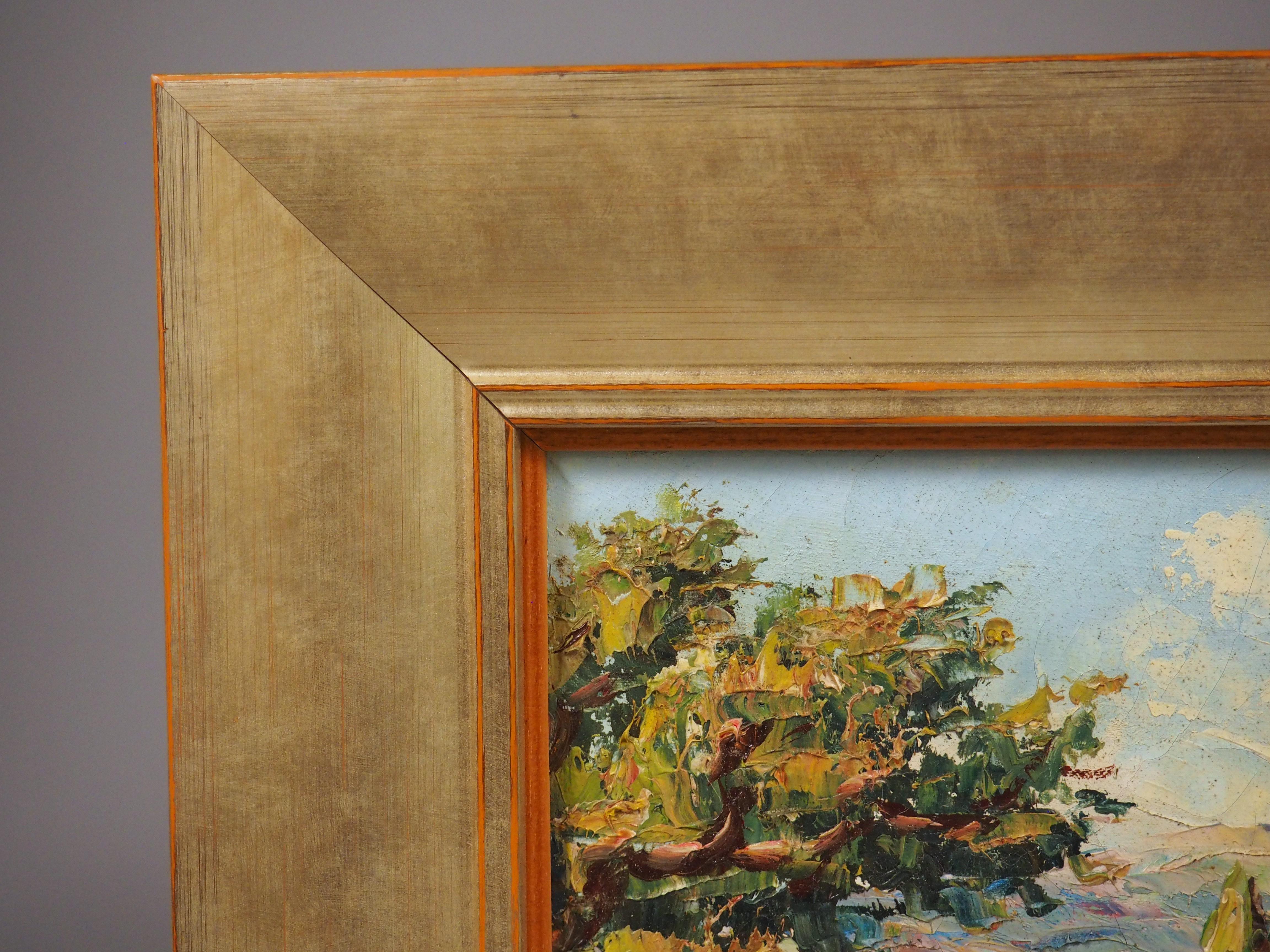 Ölgemälde von L'Esterel an der Côte d'Azur aus der Mitte des Jahrhunderts, P. Lemoine (Leinwand) im Angebot