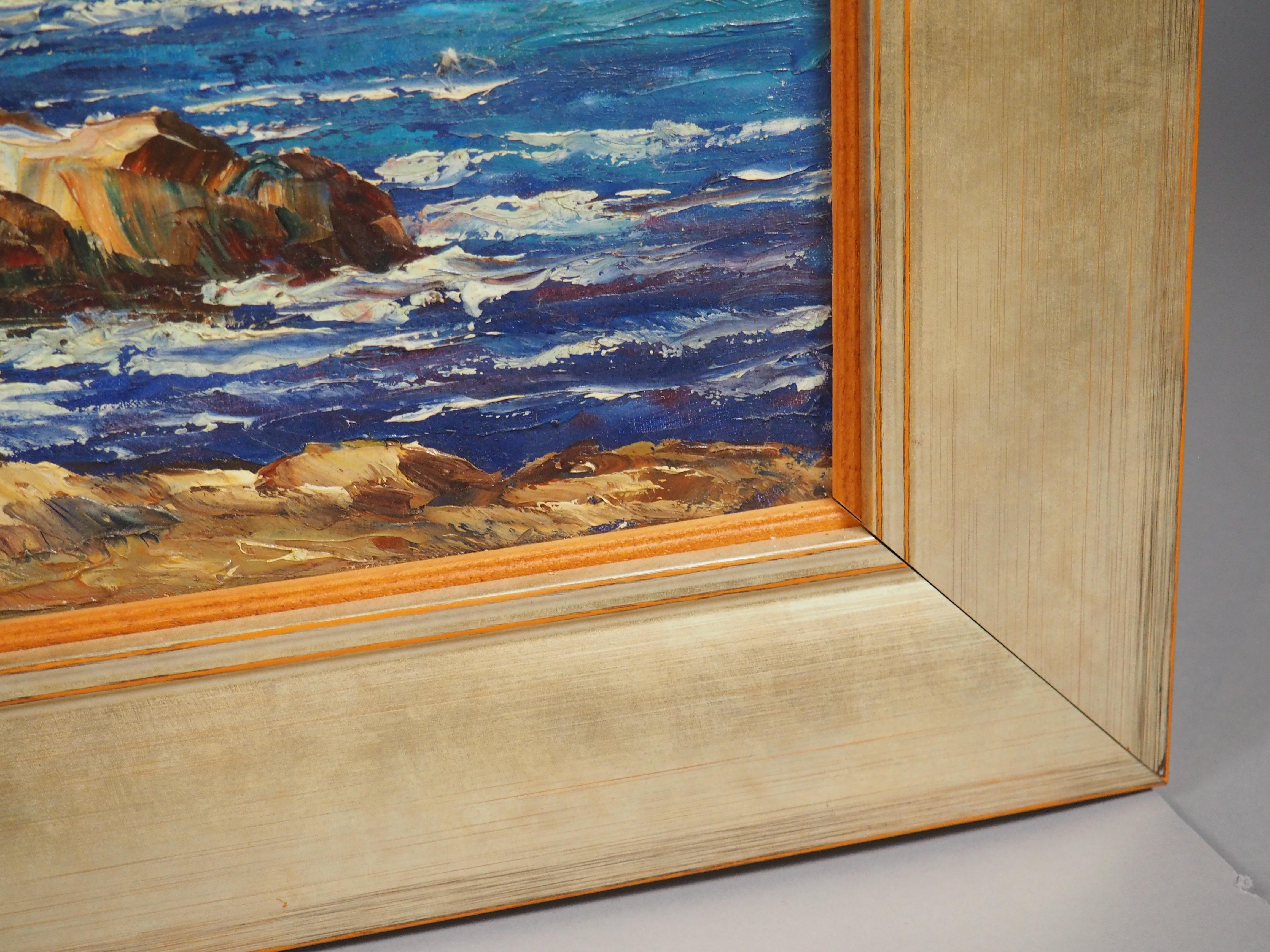 Ölgemälde von L'Esterel an der Côte d'Azur aus der Mitte des Jahrhunderts, P. Lemoine im Angebot 2